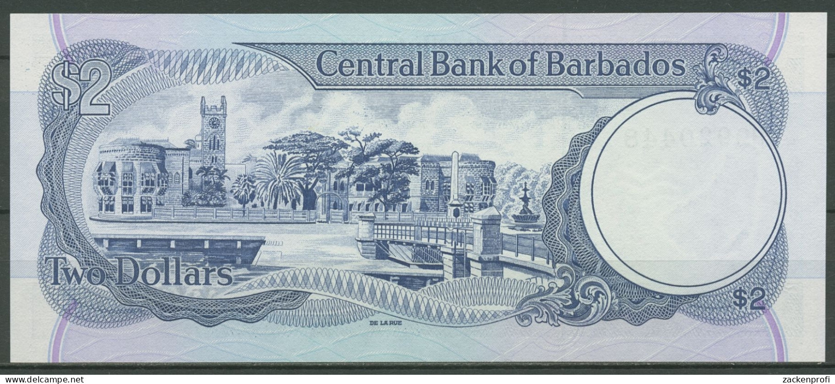 Barbados 2 Dollars 1986, KM 36 Kassenfrisch (K420) - Barbades