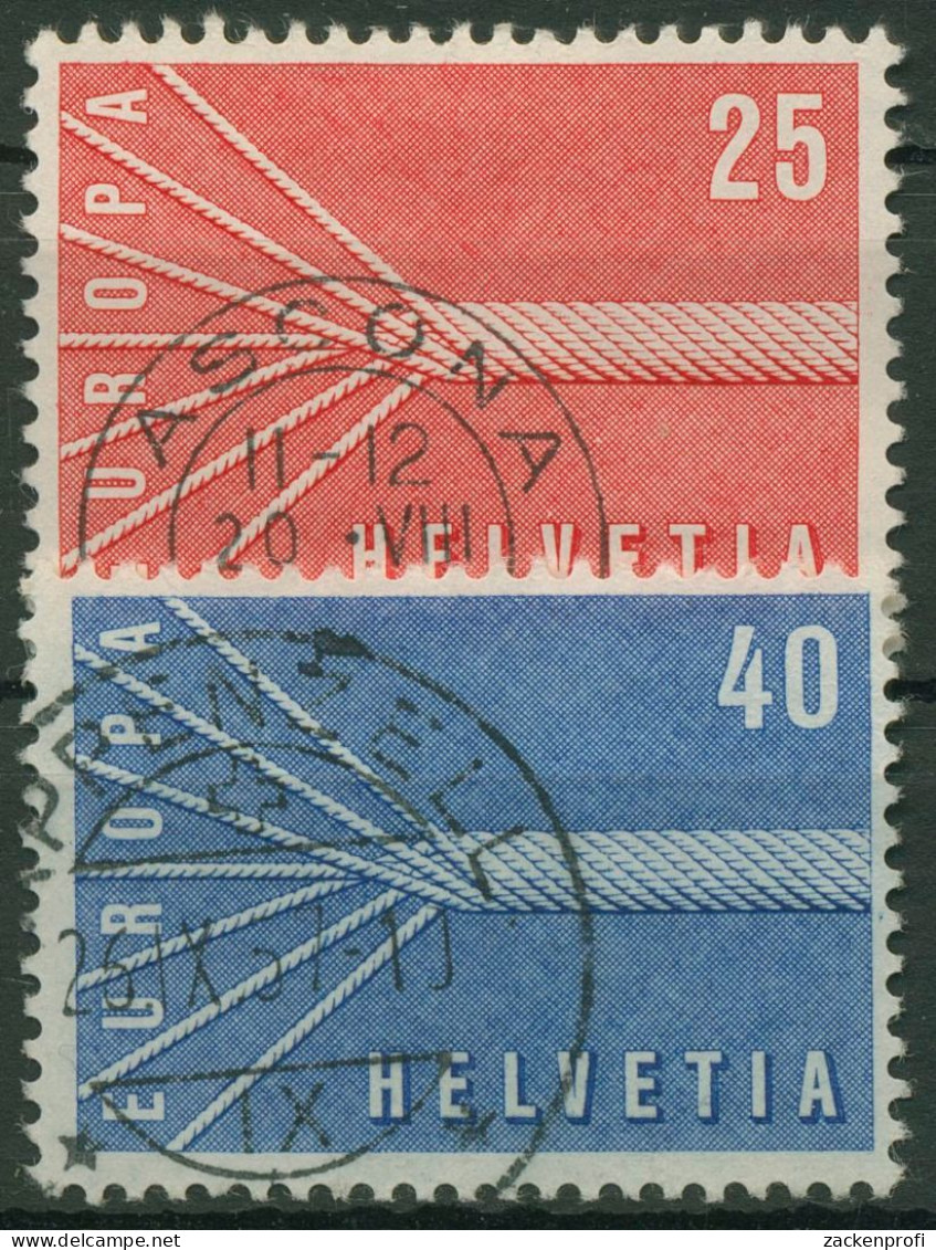 Schweiz 1957 Europa CEPT Sinnbildliches Seil 646/47 Gestempelt - Gebraucht