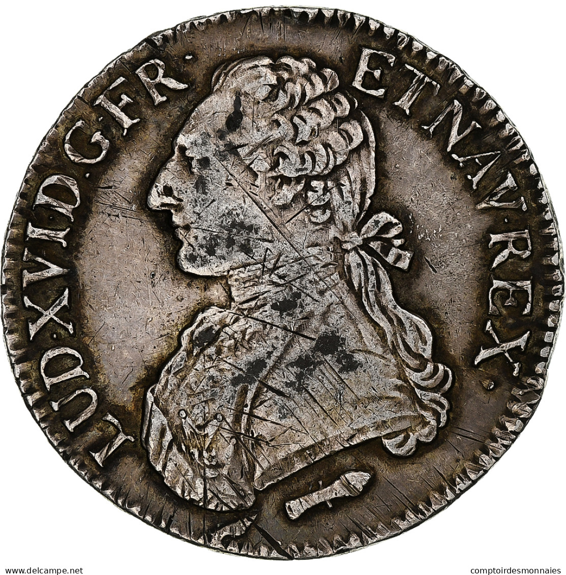 France, Louis XVI, Ecu Aux Branches D'olivier, 1786, Perpignan, Argent, TTB - 1774-1791 Luigi XVI