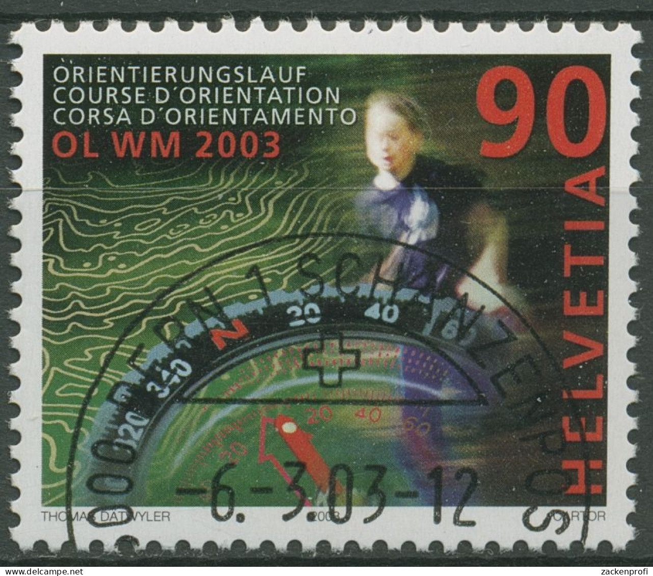 Schweiz 2003 Sport Orientierungslauf-WM 1827 Gestempelt - Used Stamps