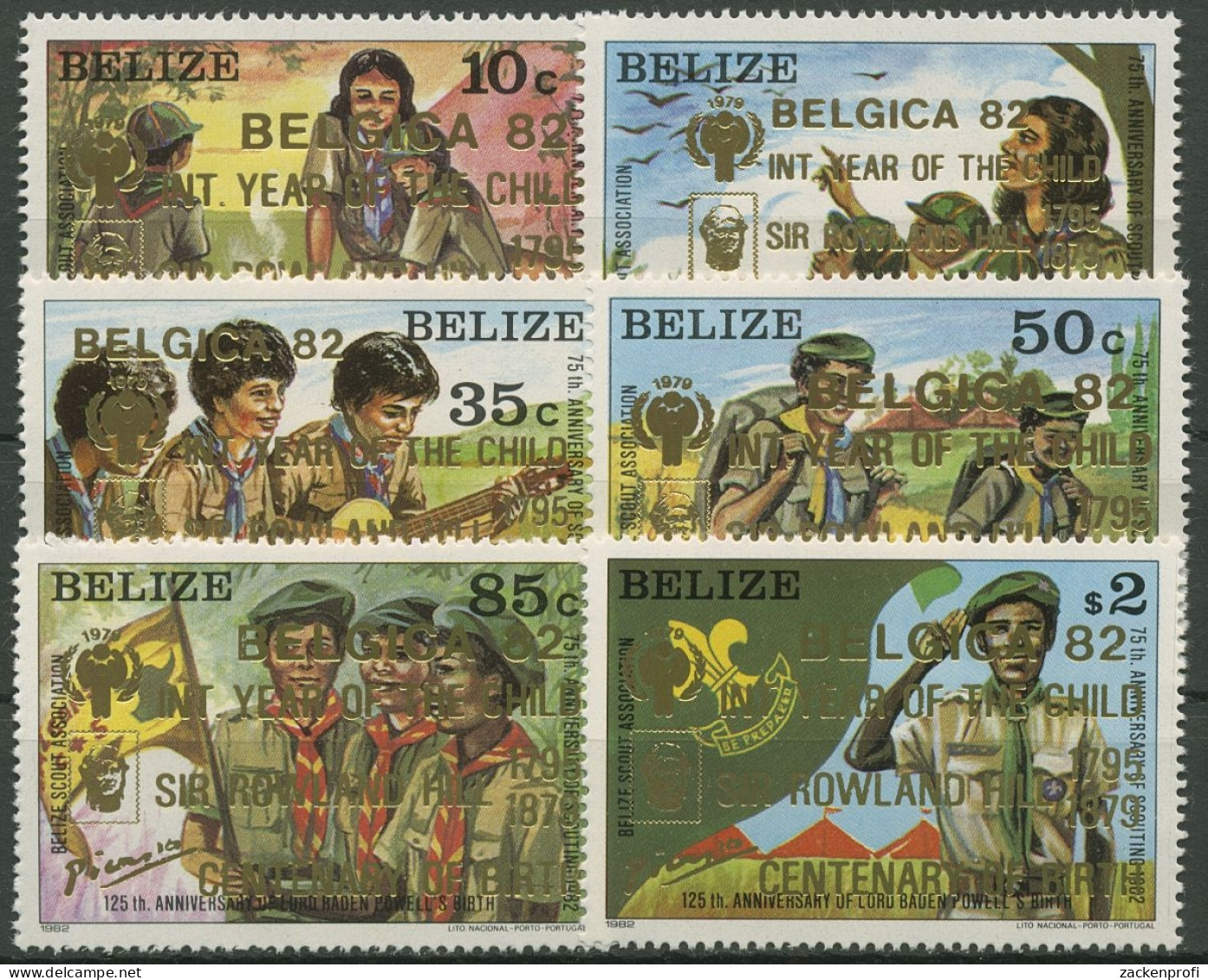 Belize 1982 BELGICA '72: Jahr Des Kindes Rowland Hill Picasso 661/66 Postfrisch - Belize (1973-...)