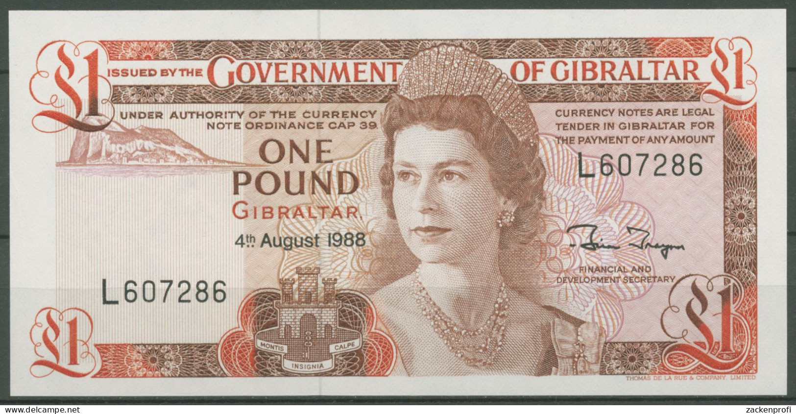 Gibraltar 1 Pound 4.8.1988, KM 20 E, Kassenfrisch (K768) - Gibraltar