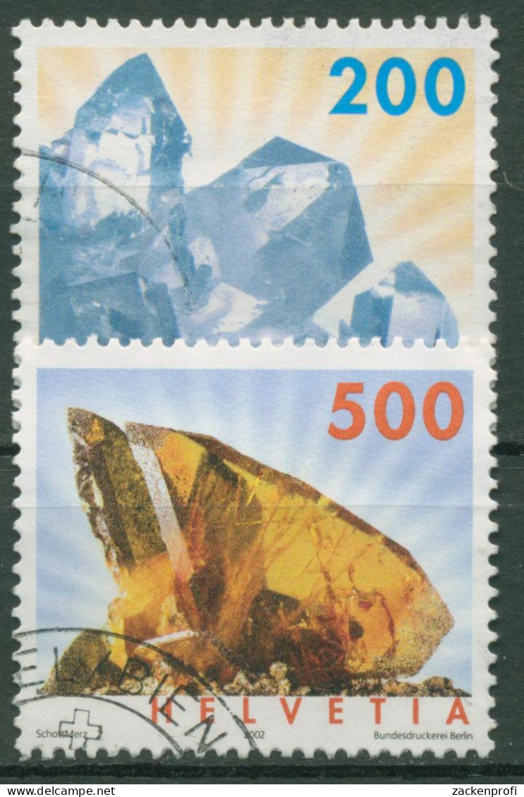 Schweiz 2002 Mineralien Kristall Titanit 1808/09 Gestempelt - Gebraucht