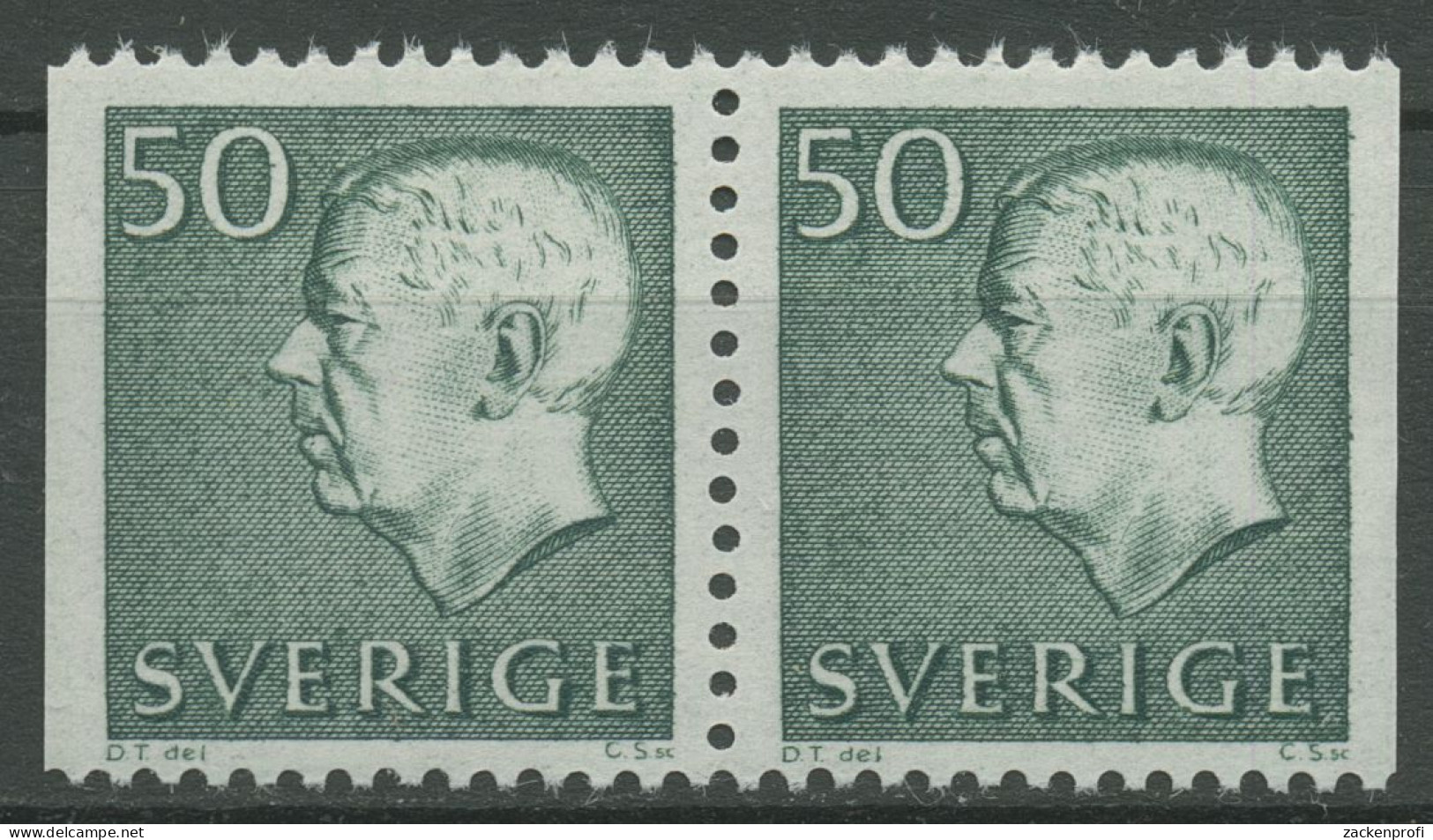 Schweden 1968 König Gustav VI. Adolf 598 Dl/Dr Paar Postfrisch - Unused Stamps
