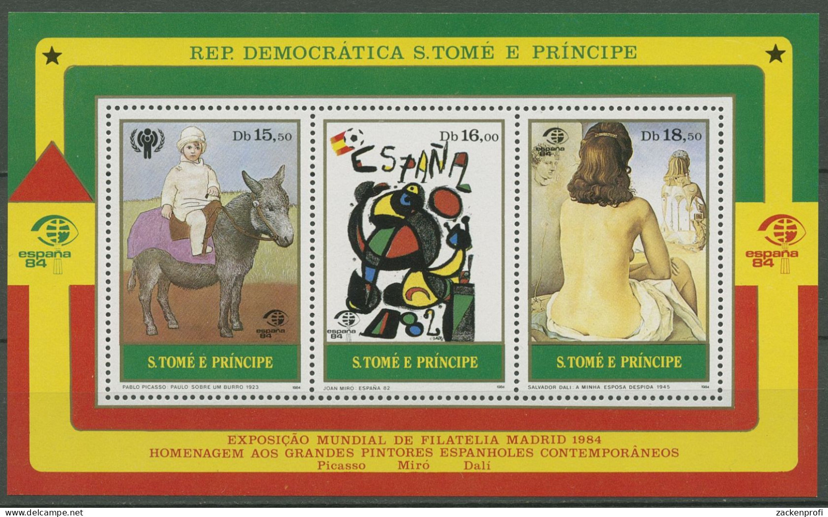 Sao Tomé Und Príncipe 1984 ESPANA Gemälde Block 147 Postfrisch (C40177) - Sao Tomé Y Príncipe