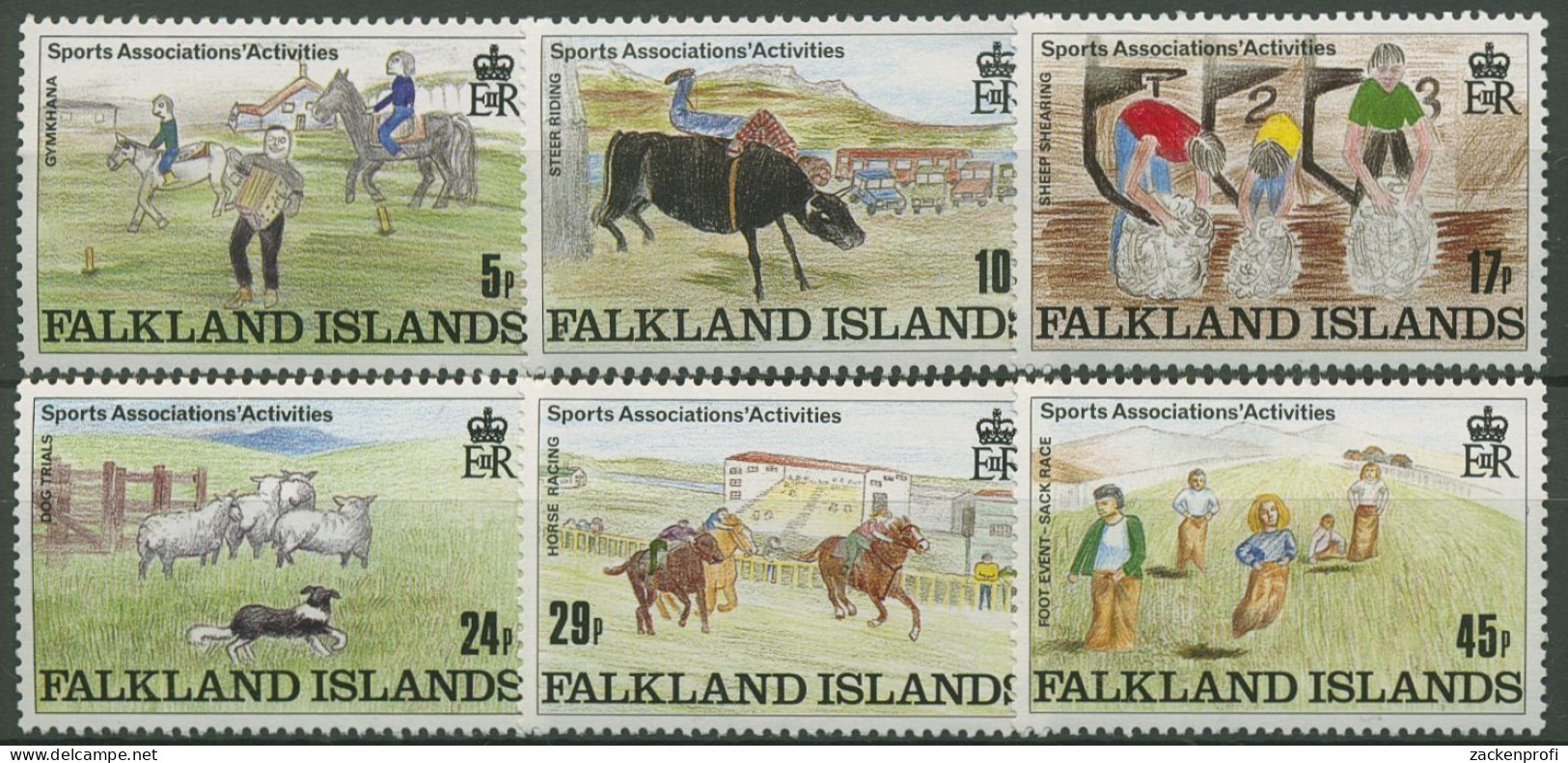 Falkland-Inseln 1989 Kinderzeichnungen Tiere Sport 507/12 Postfrisch - Falklandeilanden