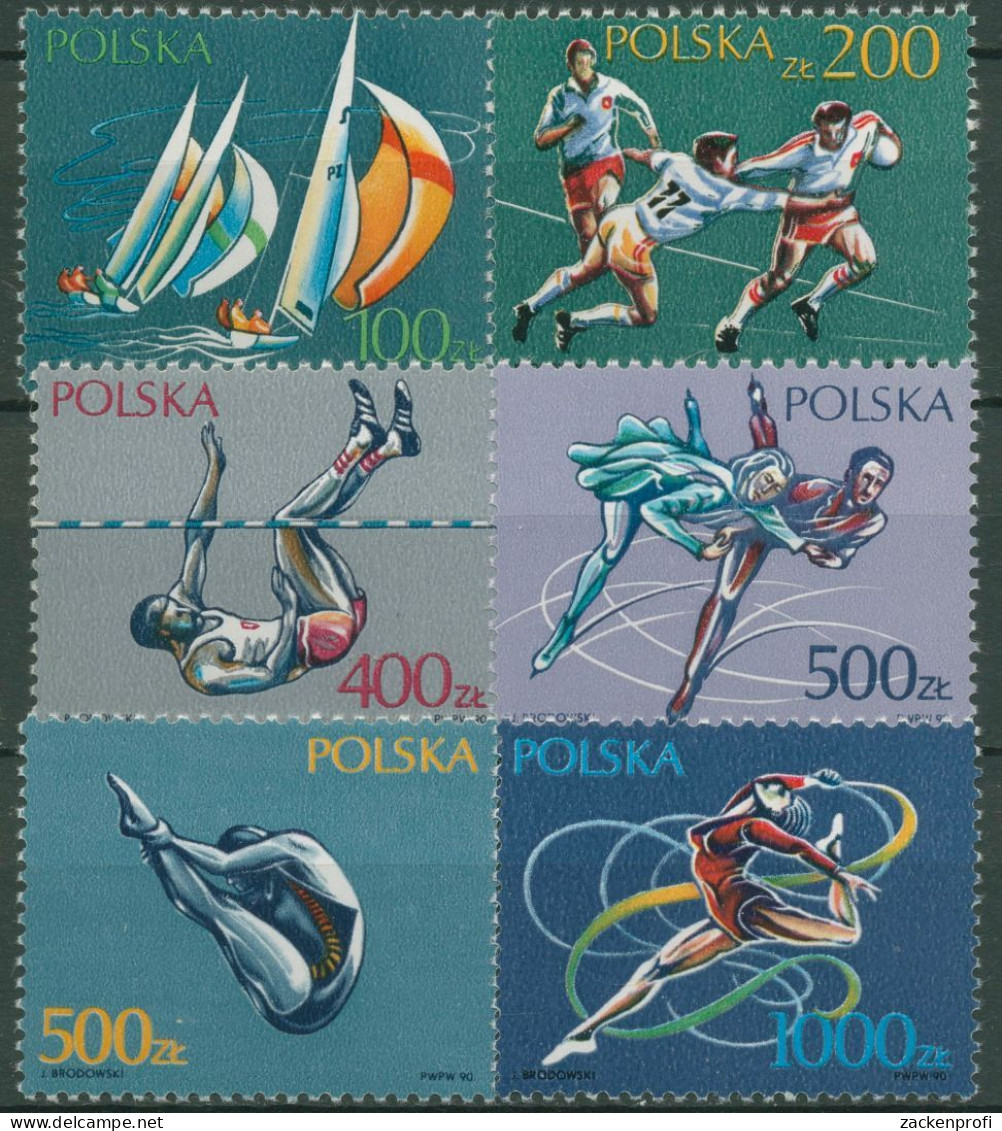 Polen 1990 Sport Segeln Eiskunstlauf Leichtathletik 3258/63 Postfrisch - Ungebraucht