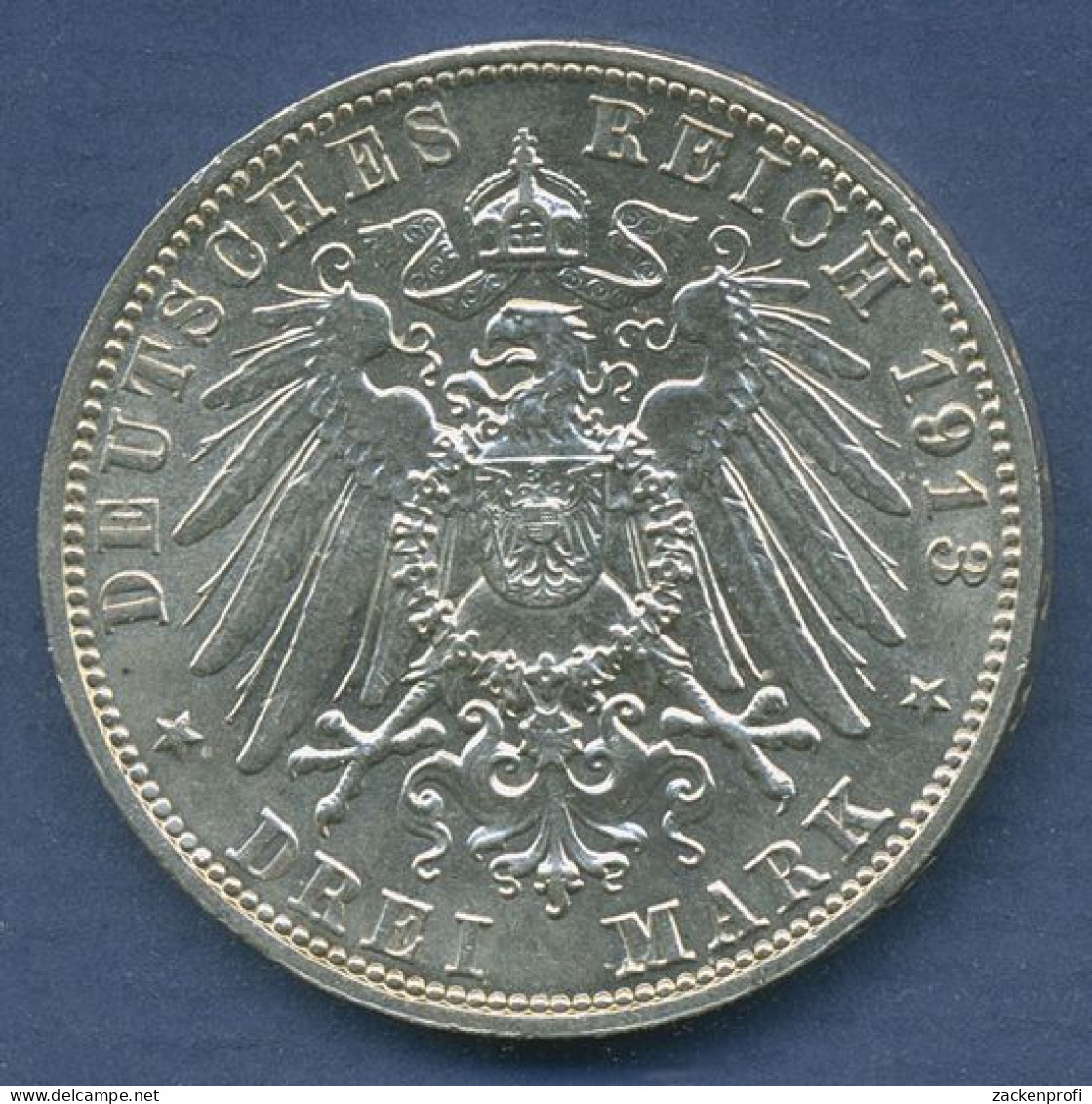 Sachsen 3 Mark 1913 E, 100 J. Völkerschlacht Bei Leipzig, J 140 Vz/st (m6233) - 2, 3 & 5 Mark Argento