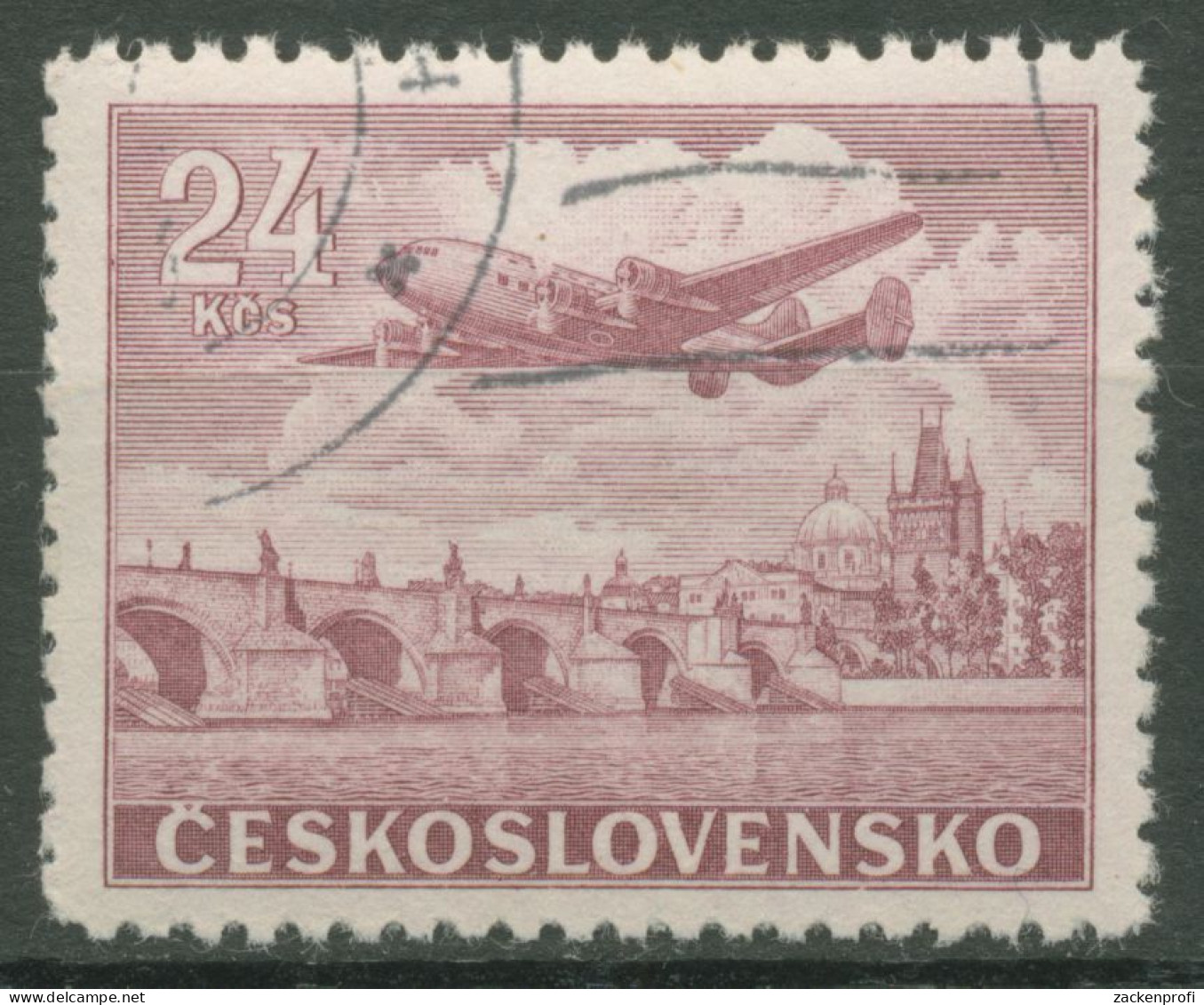 Tschechoslowakei 1946 Flugpostmarke 499 Gestempelt - Oblitérés