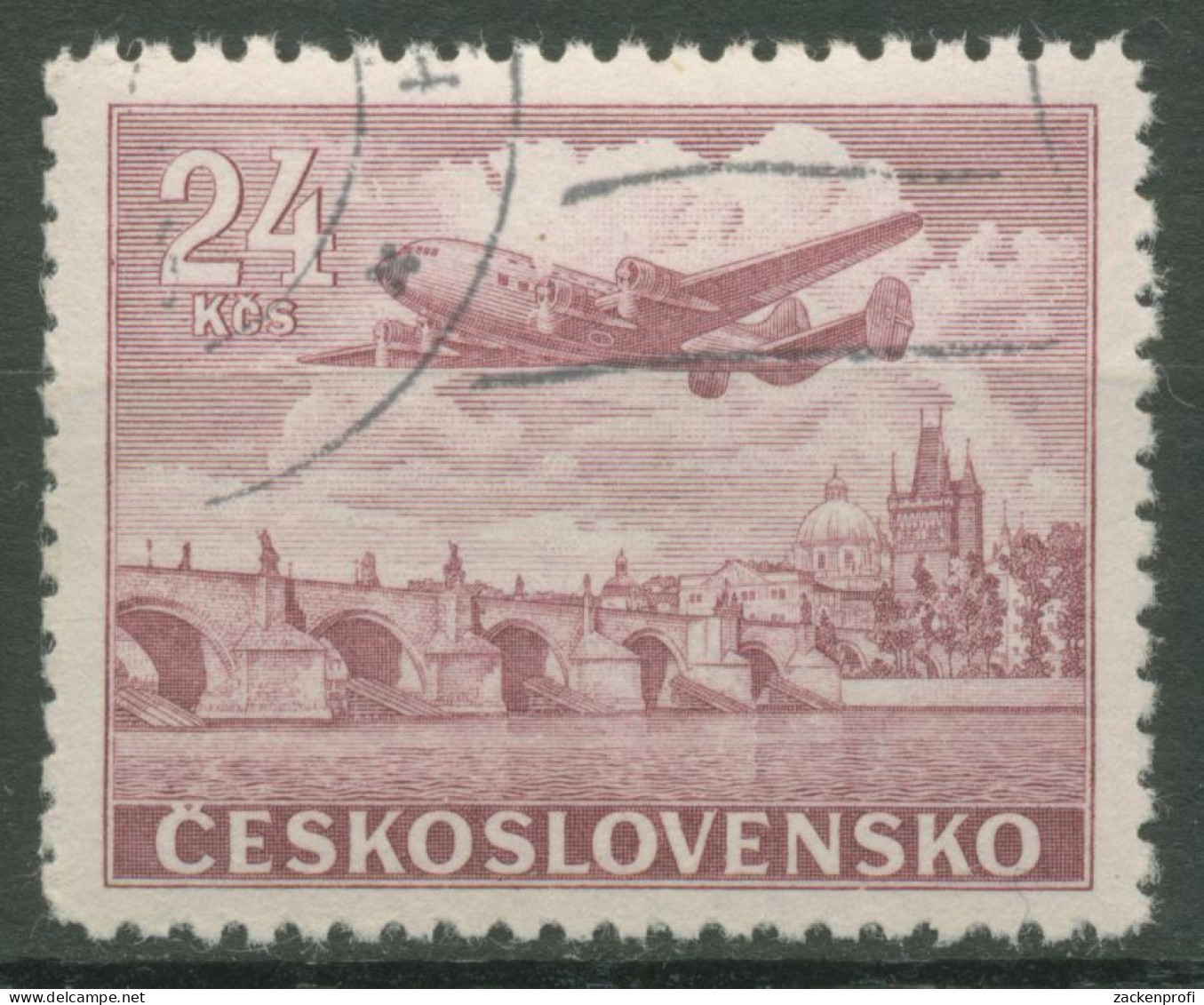 Tschechoslowakei 1946 Flugpostmarke 499 Gestempelt - Usati