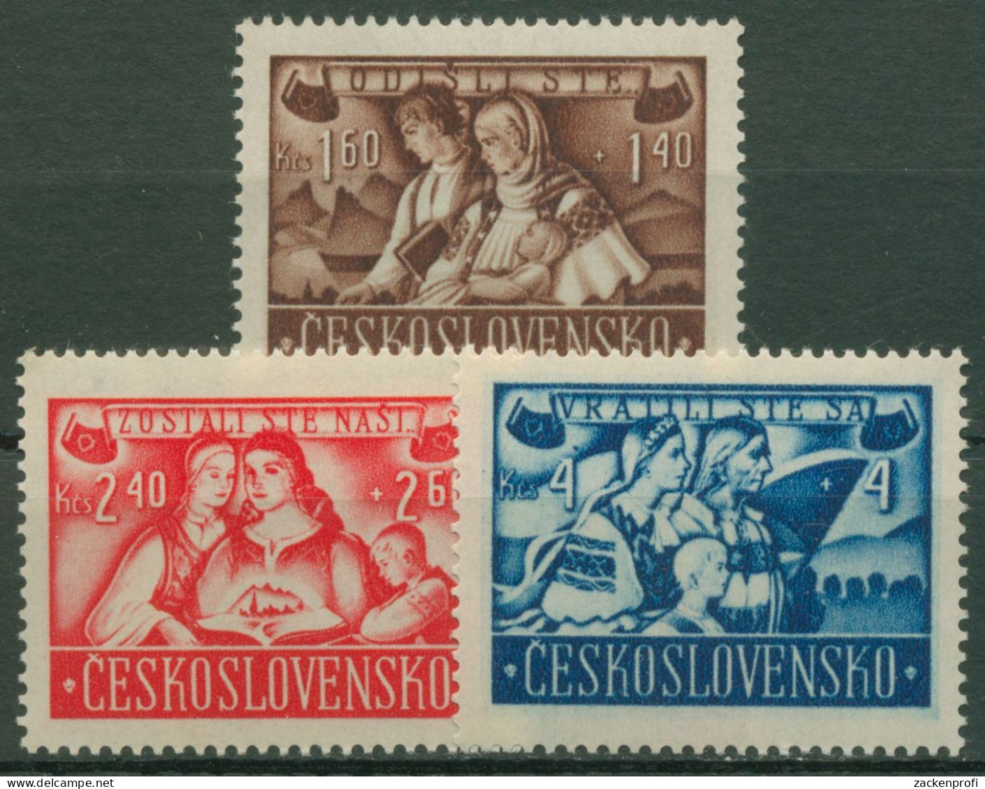 Tschechoslowakei 1946 Slowaken In Ungarn 505/07 Mit Falz - Neufs