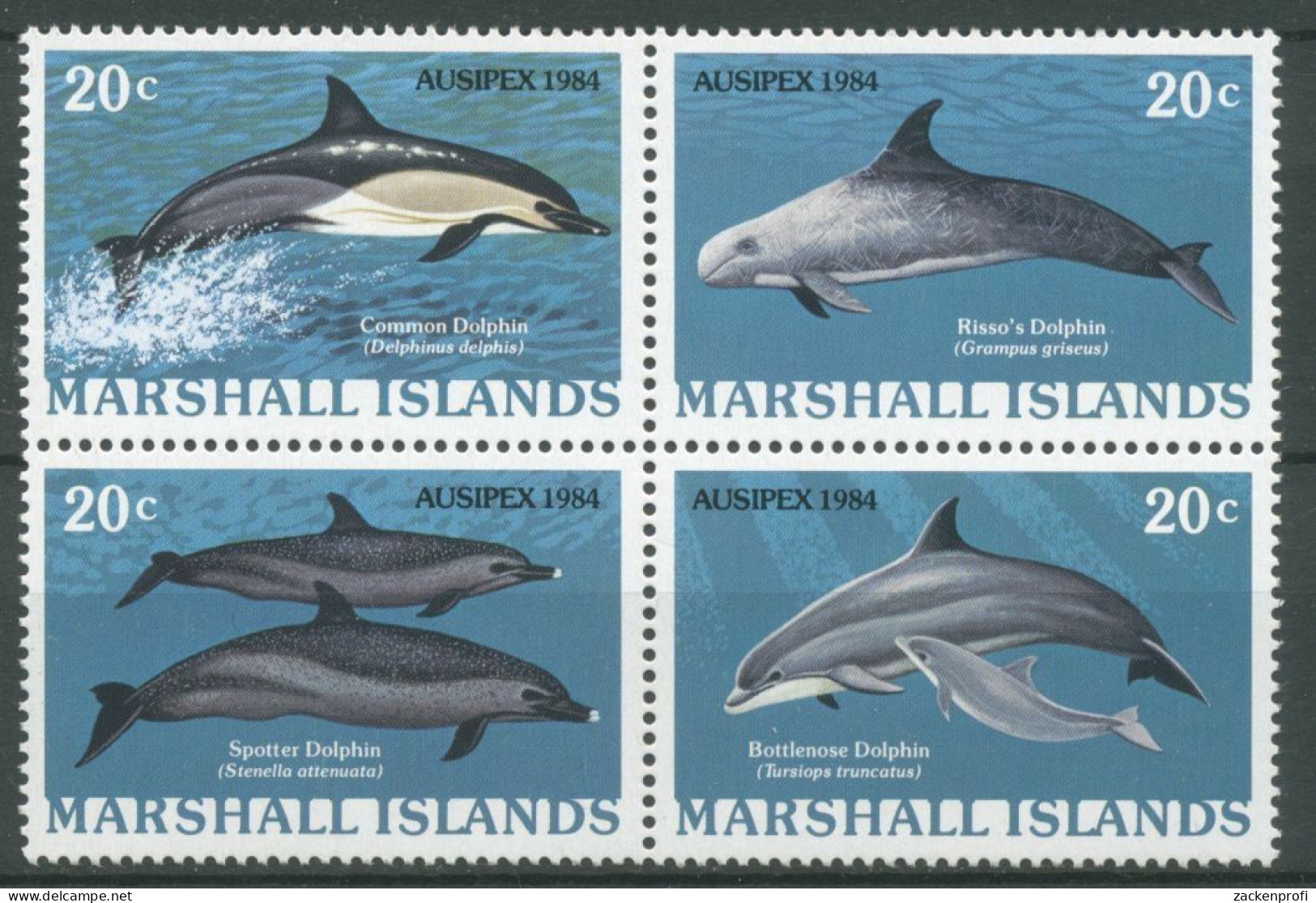 Marshall-Inseln 1984 AUSIPEX Delphine 19/22 ZD Postfrisch - Marshallinseln