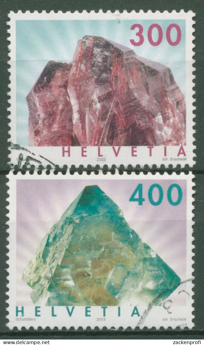 Schweiz 2003 Mineralien Rutilquarz Fluorit 1844/45 Gestempelt - Used Stamps