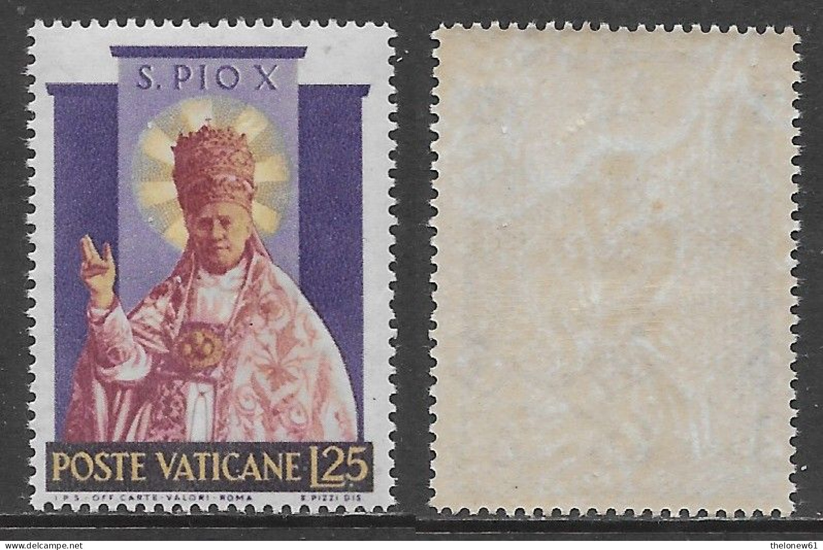 Vaticano Vatican 1954 Santificazione Di PIO X L25 Sa N.183 Nuovo Integro MNH ** - Unused Stamps