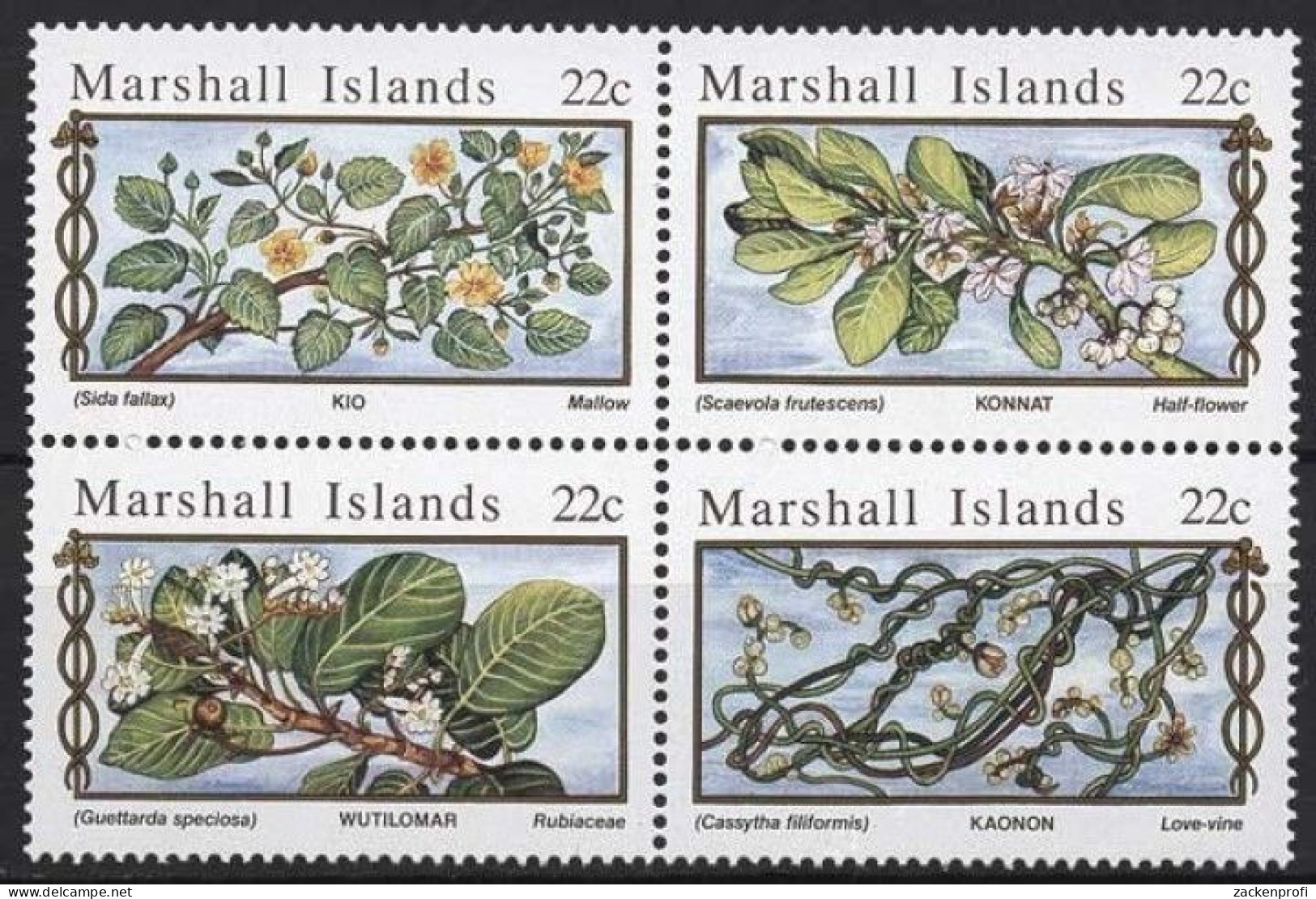 Marshall-Inseln 1985 Heilpflanzen 67/70 ZD Postfrisch - Islas Marshall