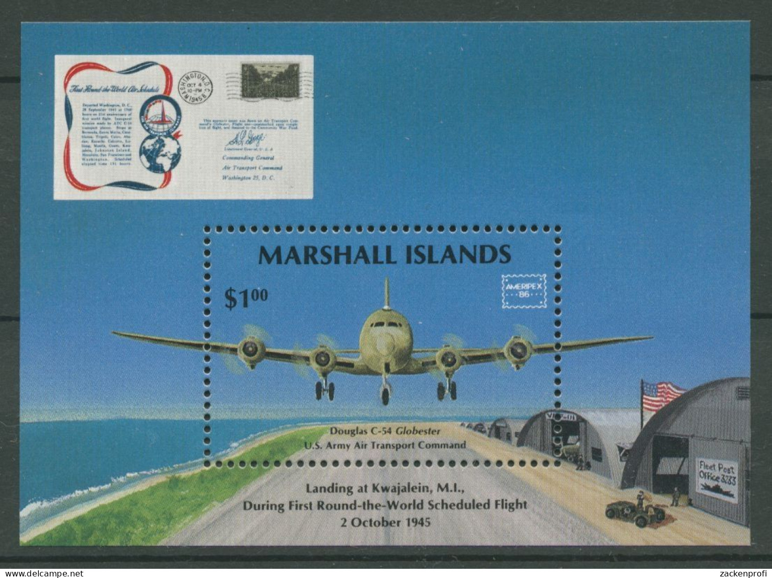 Marshall-Inseln 1986 Postflugzeuge Block 1 Postfrisch (C21766) - Marshallinseln