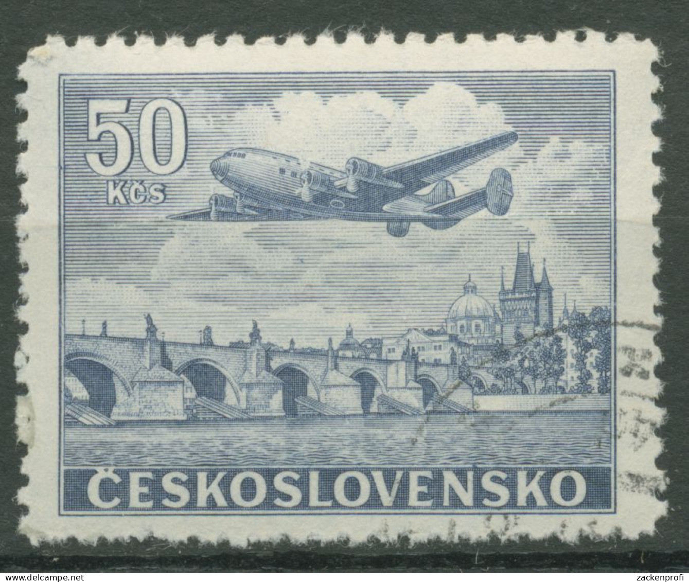 Tschechoslowakei 1946 Flugpostmarke 500 Gestempelt - Usati