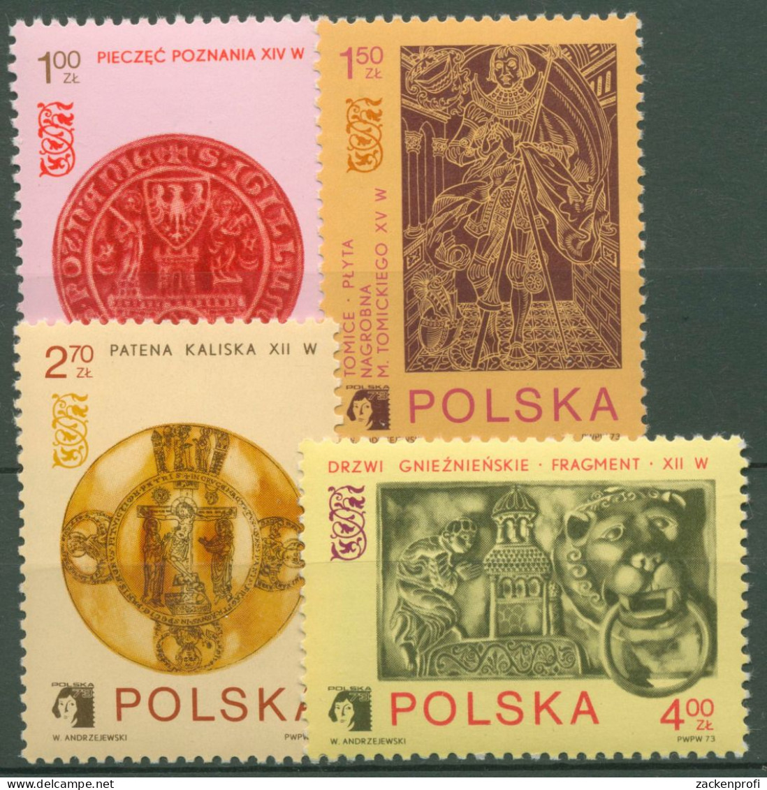 Polen 1973 Briefmarkenausstellung POLSKA Stadtsiegel Posen 2258/61 Postfrisch - Ongebruikt