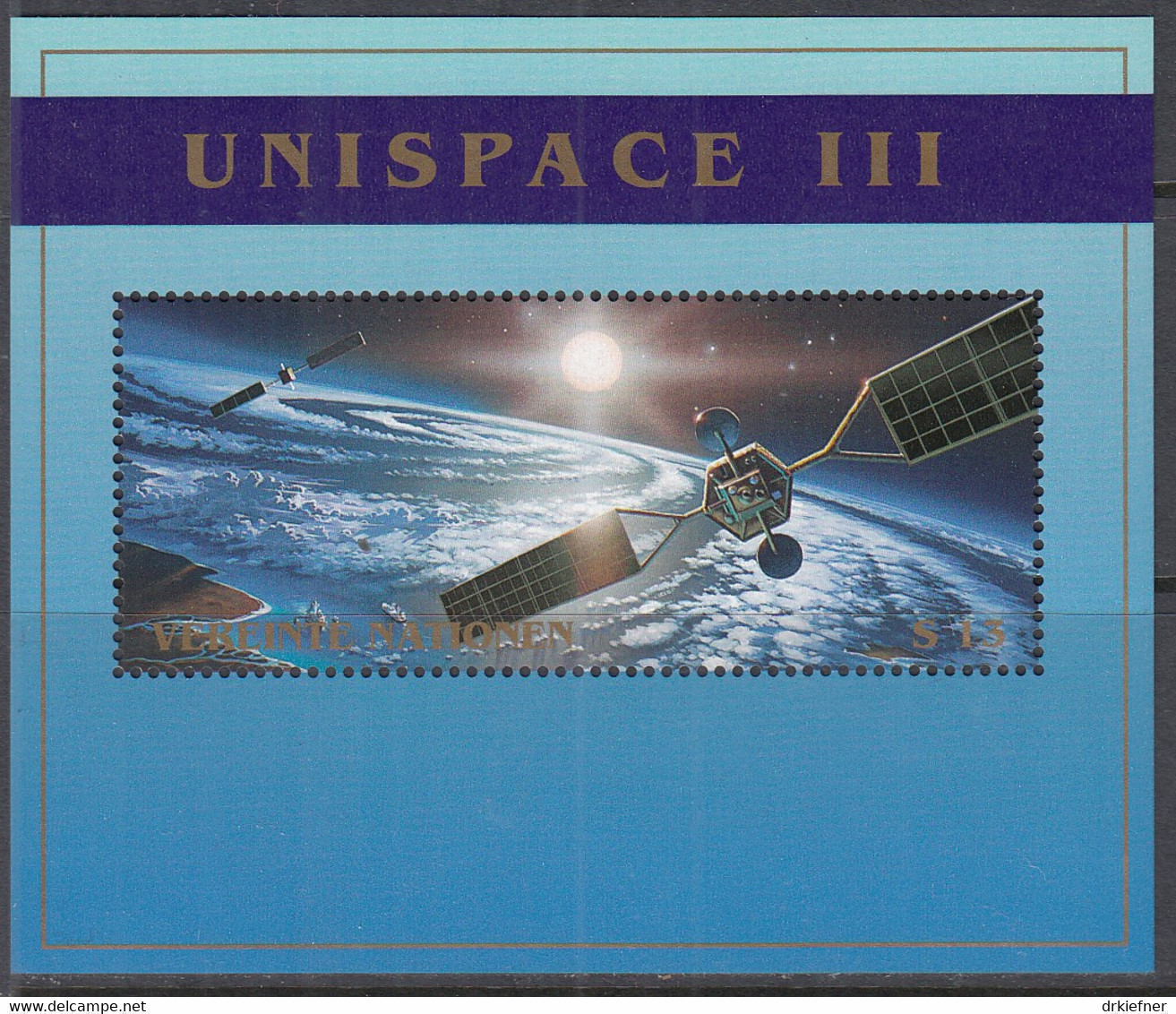 UNO WIEN  Block 10, Postfrisch **, Erforschung Und Nutzung Des Weltraums, 1999 - Blocks & Kleinbögen