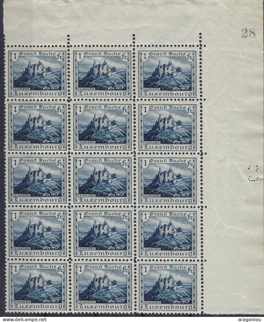 Luxembourg - Luxemburg - Timbres - 1925  Bloc - Feuillet   Château Vianden    Bloc   15 X 1 Fr.    MNH** - Blocs & Feuillets