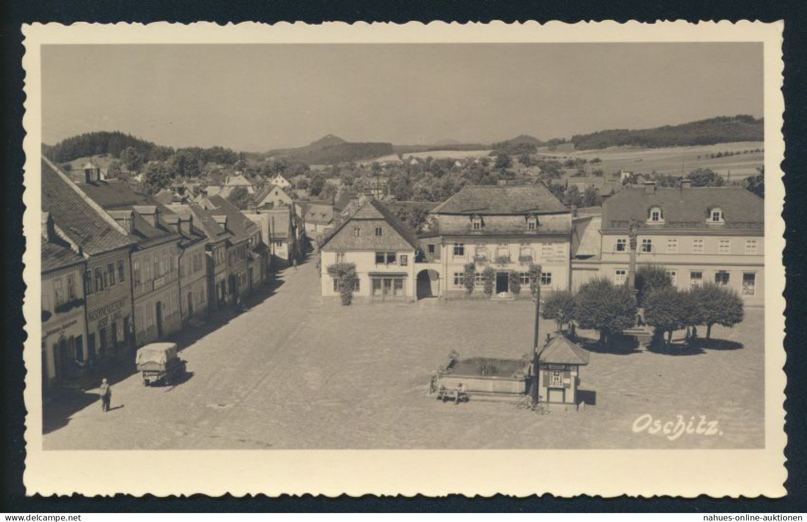 Ansichtskarte Oschitz Sudetenland Nach Vegesack Bremen 1938 - Sudeten