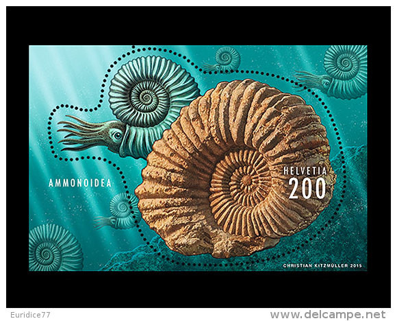 Switzerland 2015 - Ammonite Souvenir Sheet Mnh - Crustaceans