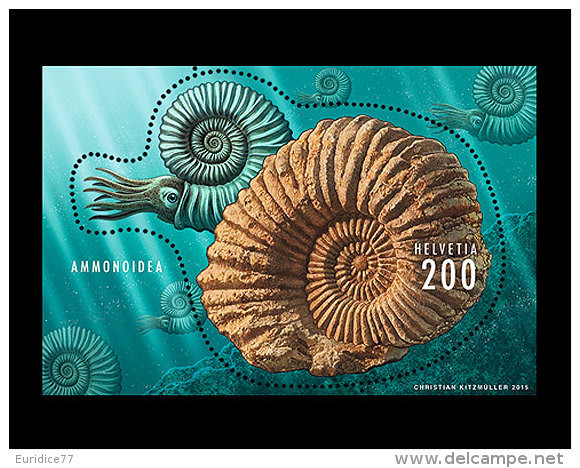 Switzerland 2015 - Ammonite Souvenir Sheet Mnh - Crustáceos