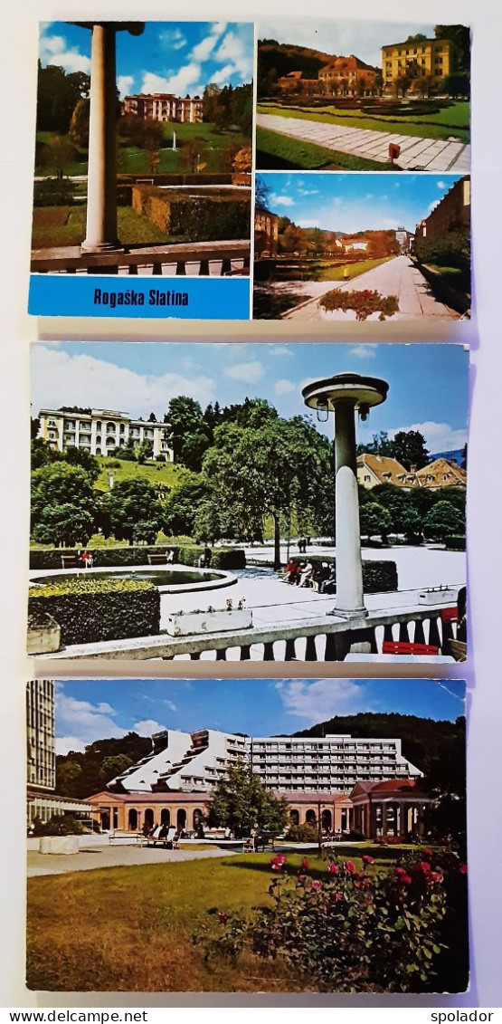 Ex-Yugoslavia-Lot 3Pcs-Vintage Postcard-Town In Slovenia-Slovenija-ROGAŠKA SLATINA-used With Stamp 1979 - Yugoslavia