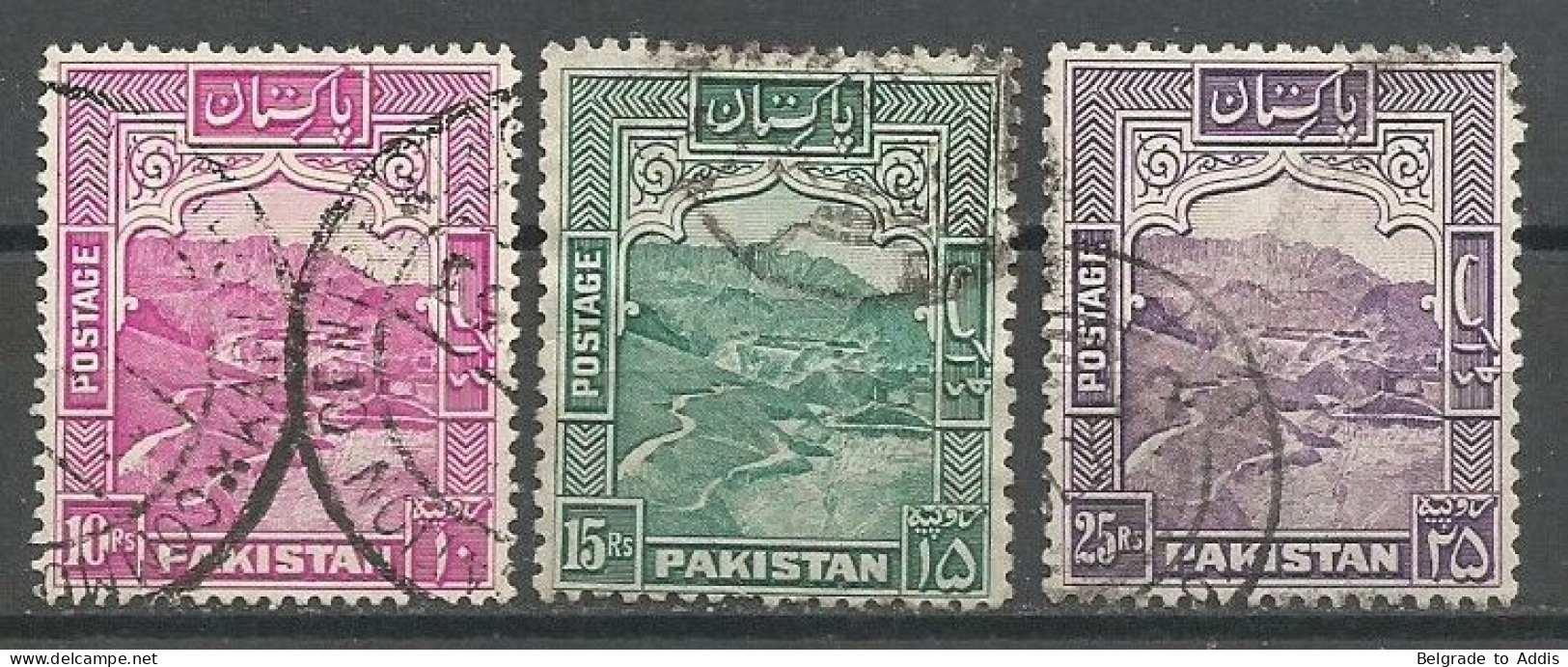 Pakistan Scott #41 (10r. Perf.13) And 42b/43b (15r. & 25r. Perf.12) Used 1948 - Pakistan