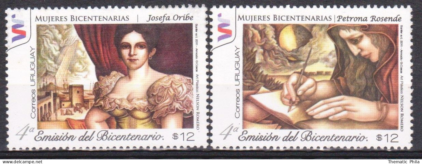 2011 URUGUAY  Mnh - Mujeres Bicentenarias 200 Years Of Independence - Yv 2472/3 - Uruguay