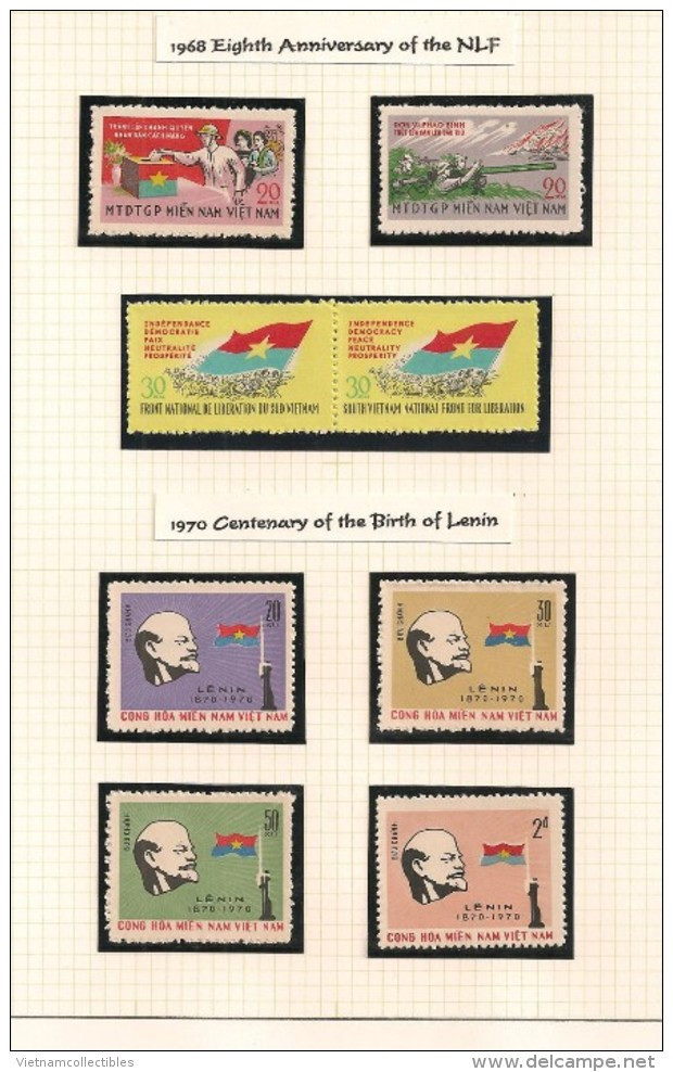 Completed Collection Of Vietnam Viet Nam South NLF MNH Perf Stamps 1963-1976 / 09 Photos - Vietnam