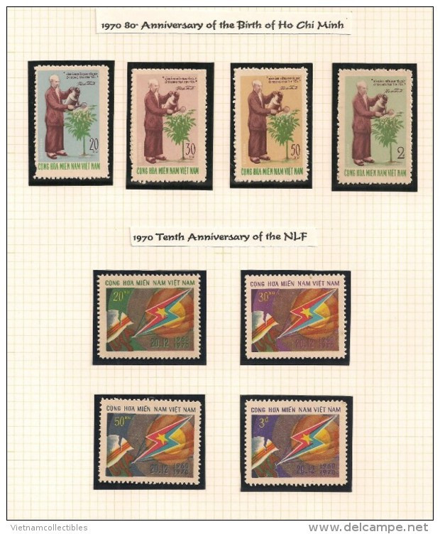 Completed Collection Of Vietnam Viet Nam South NLF MNH Perf Stamps 1963-1976 / 09 Photos - Vietnam