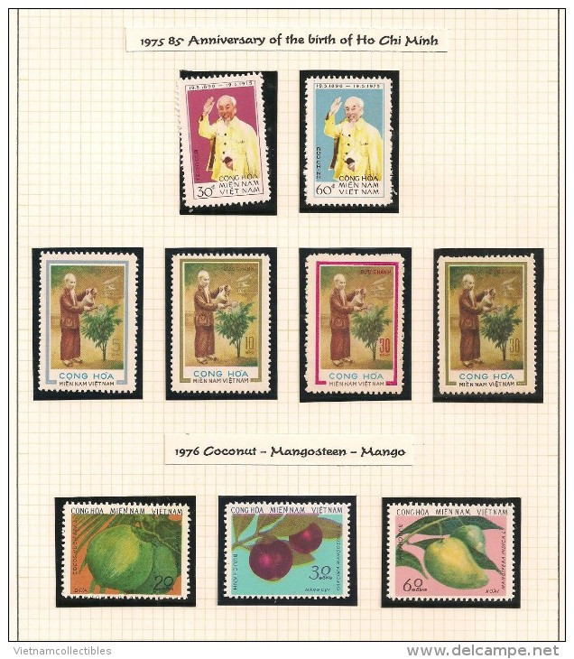 Completed collection of Vietnam Viet nam South NLF MNH perf stamps 1963-1976 / 09 photos