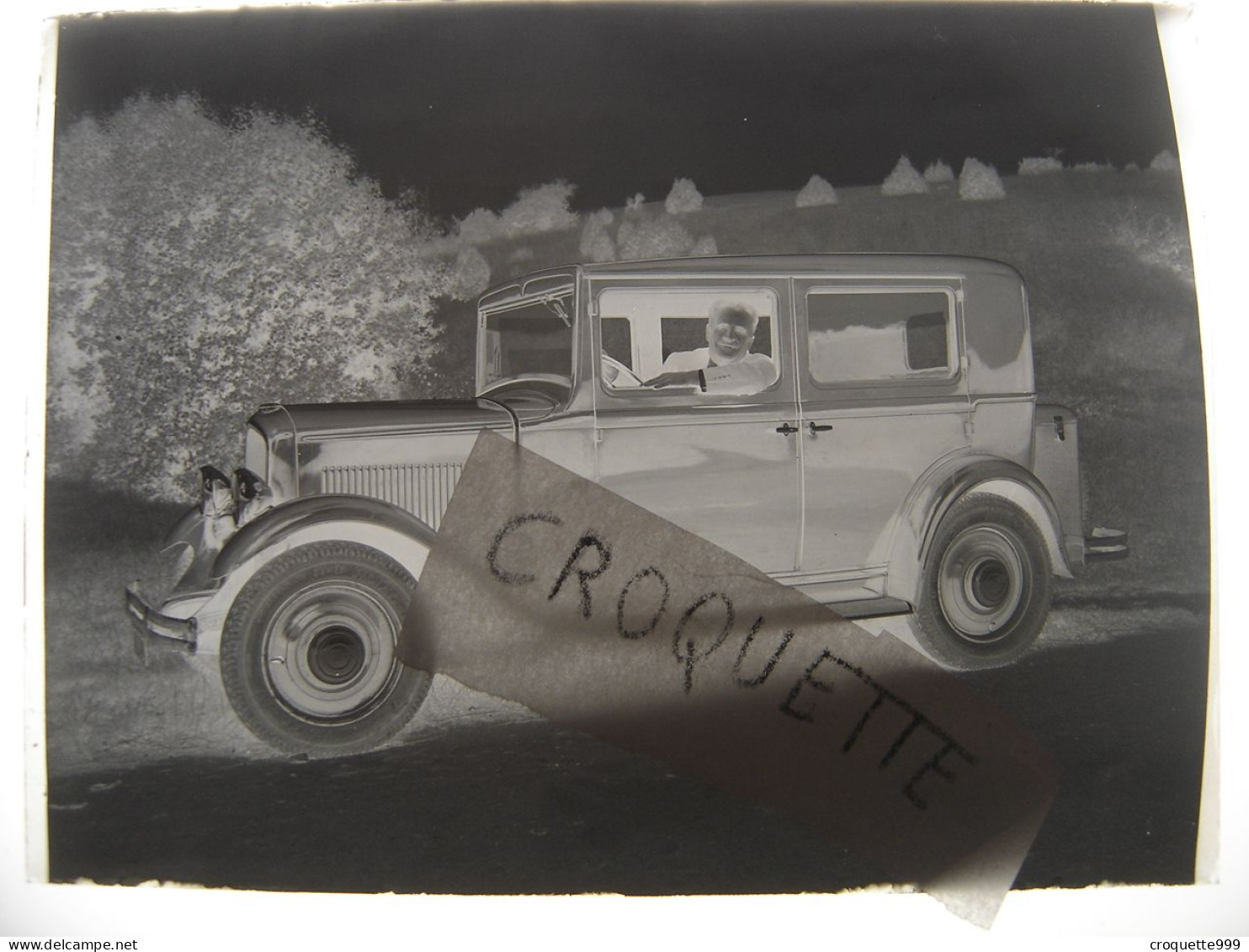 Annees 30 Photographie Plaque Verre NEGATIF Automobile Voiture Car Auto 9 X 12 Cm - Glass Slides