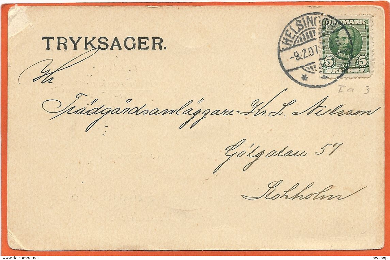 DK119_* POSTAL STATIONARY * SENT 1907 - Enteros Postales