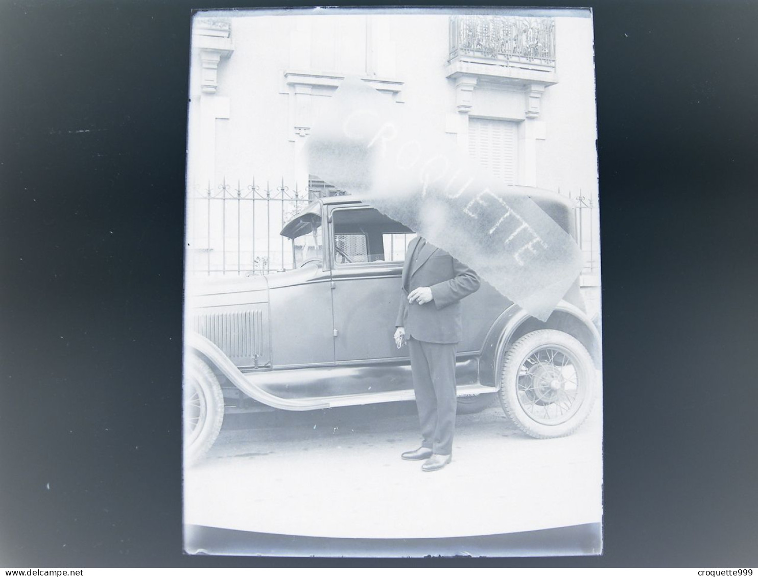 Annees 30 Photographie Plaque Verre NEGATIF Automobile Voiture Car Auto 9 X 12 Cm - Glass Slides