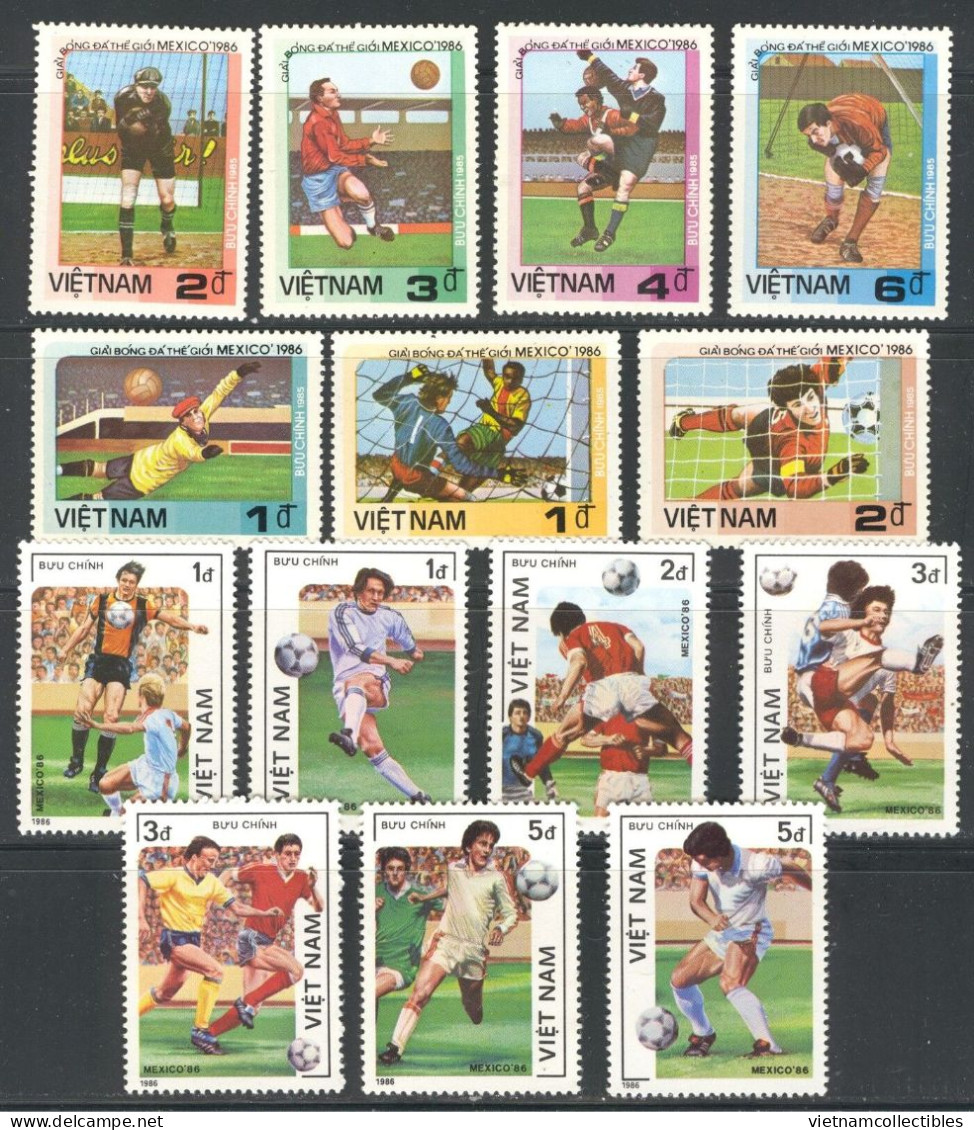 02 Ful Sets Of Vietnam Viet Nam MNH Perf Stamps 1985-1986 : World Cup Football In Mexico - Vietnam