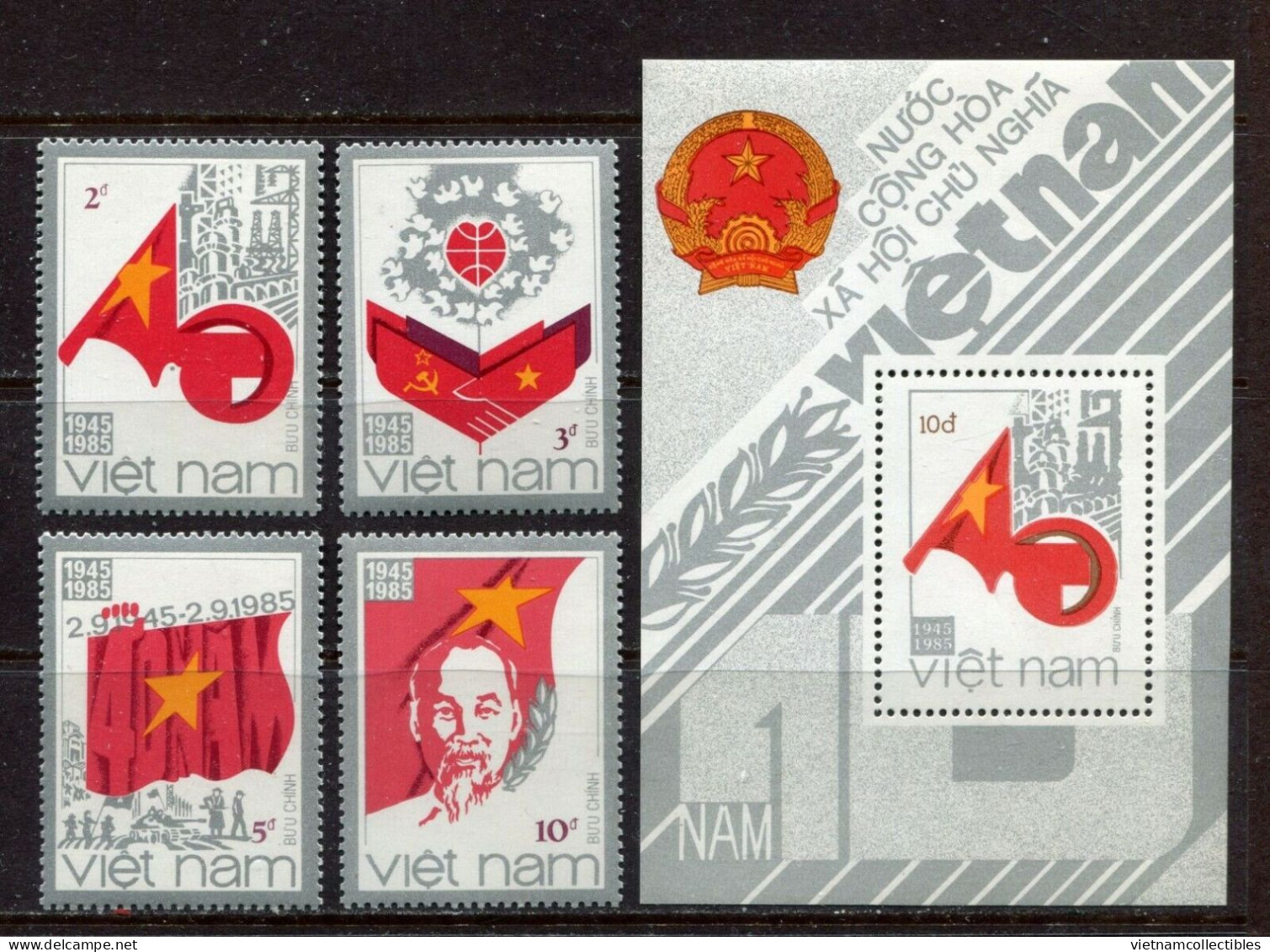 Vietnam Viet Nam MNH Perf Stamps & SS 1985 : 40th Anniversary Of The August Revolution Stamps; National Day (Ms472 - Vietnam