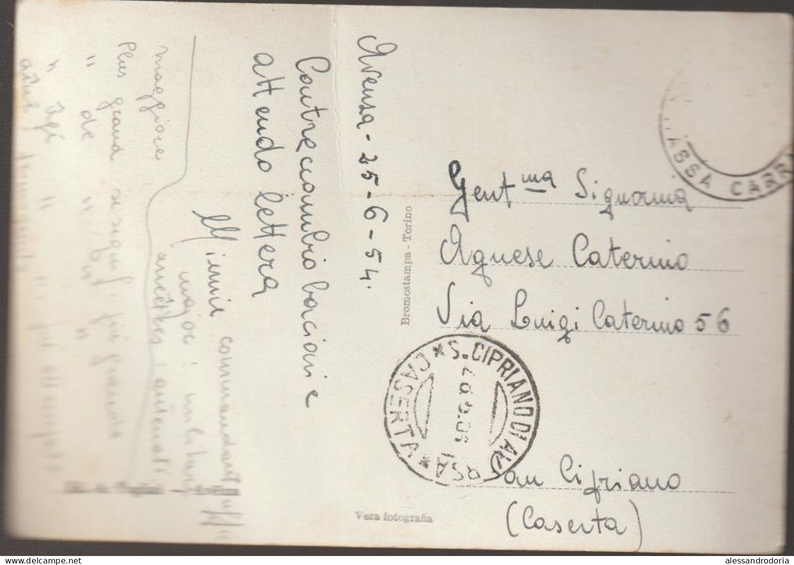 Cartolina Viaggiata Affrancata Francobollo Rimosso Carrara Ponti Di Vara 1954 - Carrara