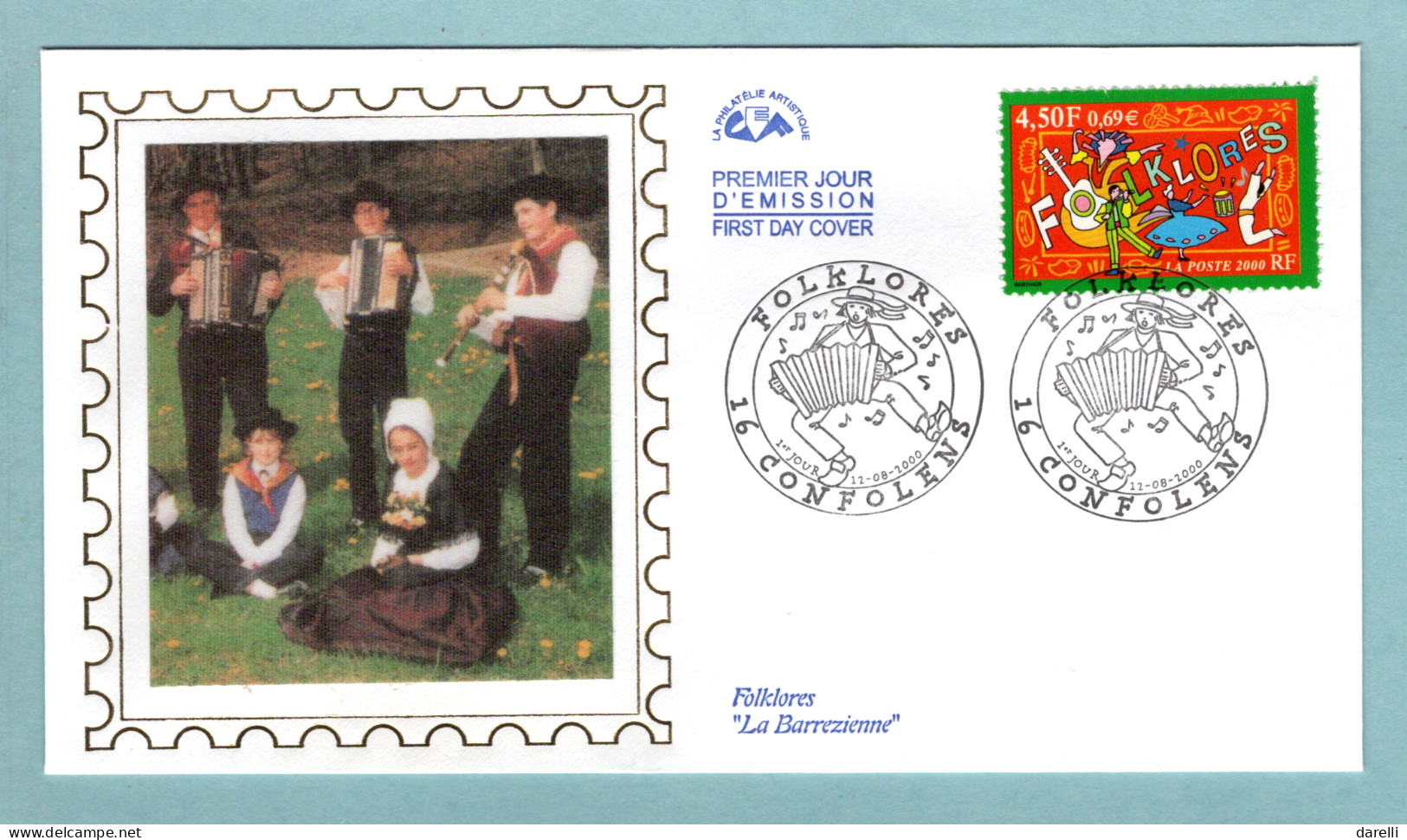 FDC France 2000 - Folklores - YT 3339 - 16 Conflans - 2000-2009