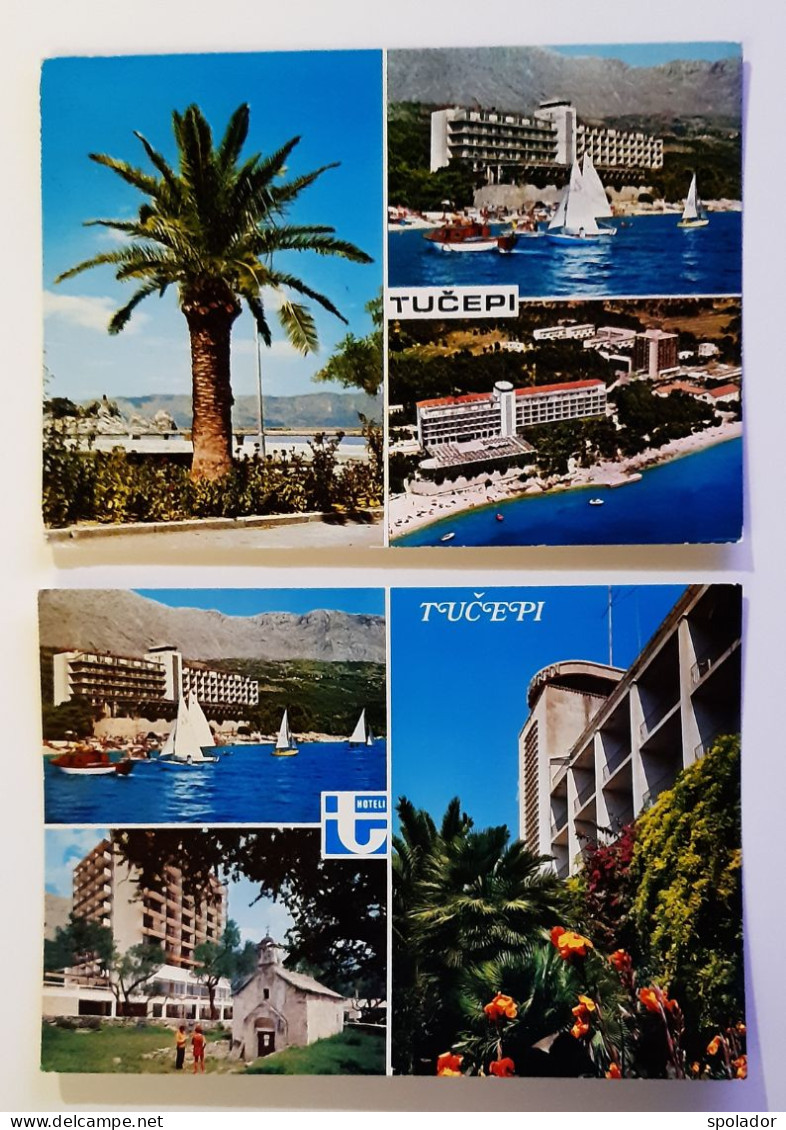 Ex-Yugoslavia-Lot 2Pcs-Vintage Postcard-Town In Croatia-Hrvatska-TUČEPI-used With Stamp 1975 - Yugoslavia