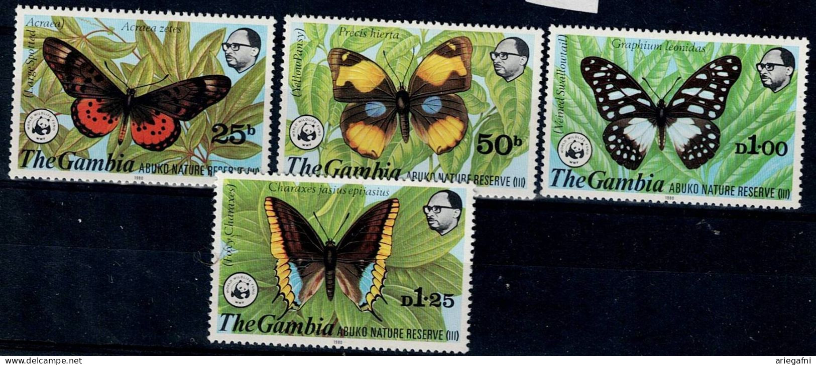 GAMBIA 1980 WWF BUTTERFLIES MI No 402-5 MNH VF!! - Ungebraucht