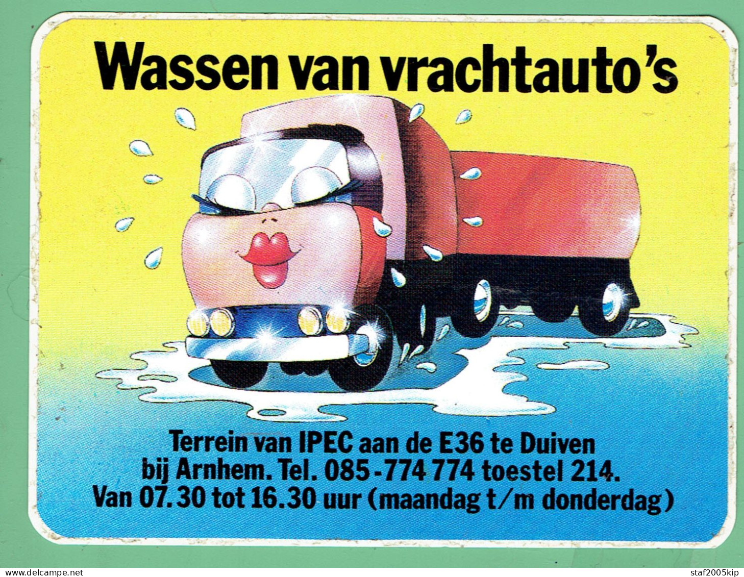 Sticker - Wassen Van Vrachtauto's - Terrein Van IPEC Aan De E36 Te Duiven Bij Arnhem - Pegatinas