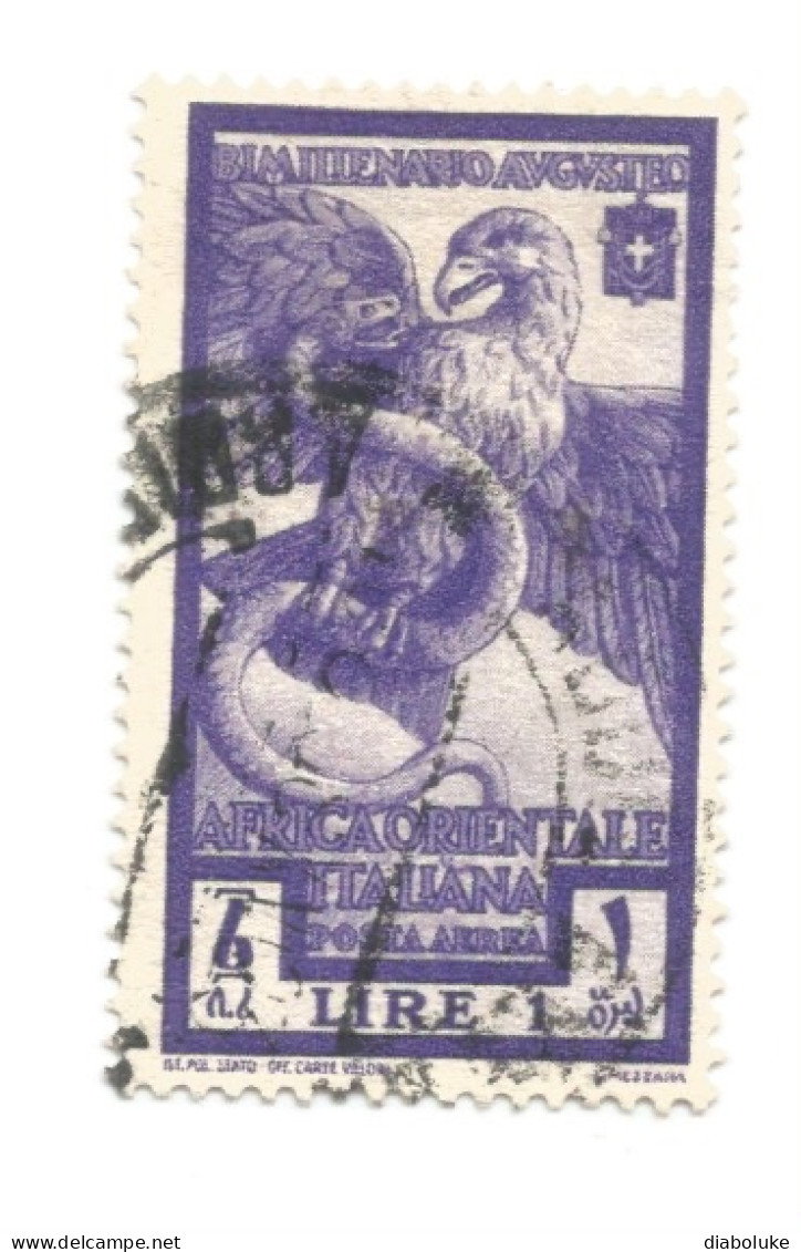 (COLONIE E POSSEDIMENTI) 1938, AFRICA ORIENTALE ITALIANA, BIMILLENARIO AUGUSTEO - 1 Francobollo Usato - Italiaans Oost-Afrika