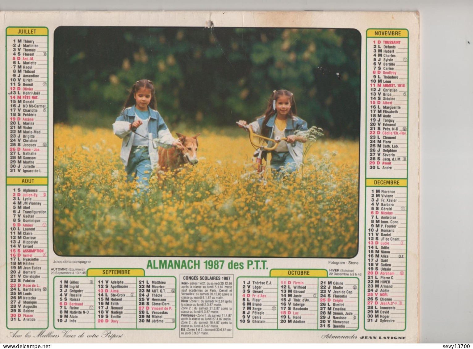 Almanach Des P.T.T. 1987 - Big : 1981-90
