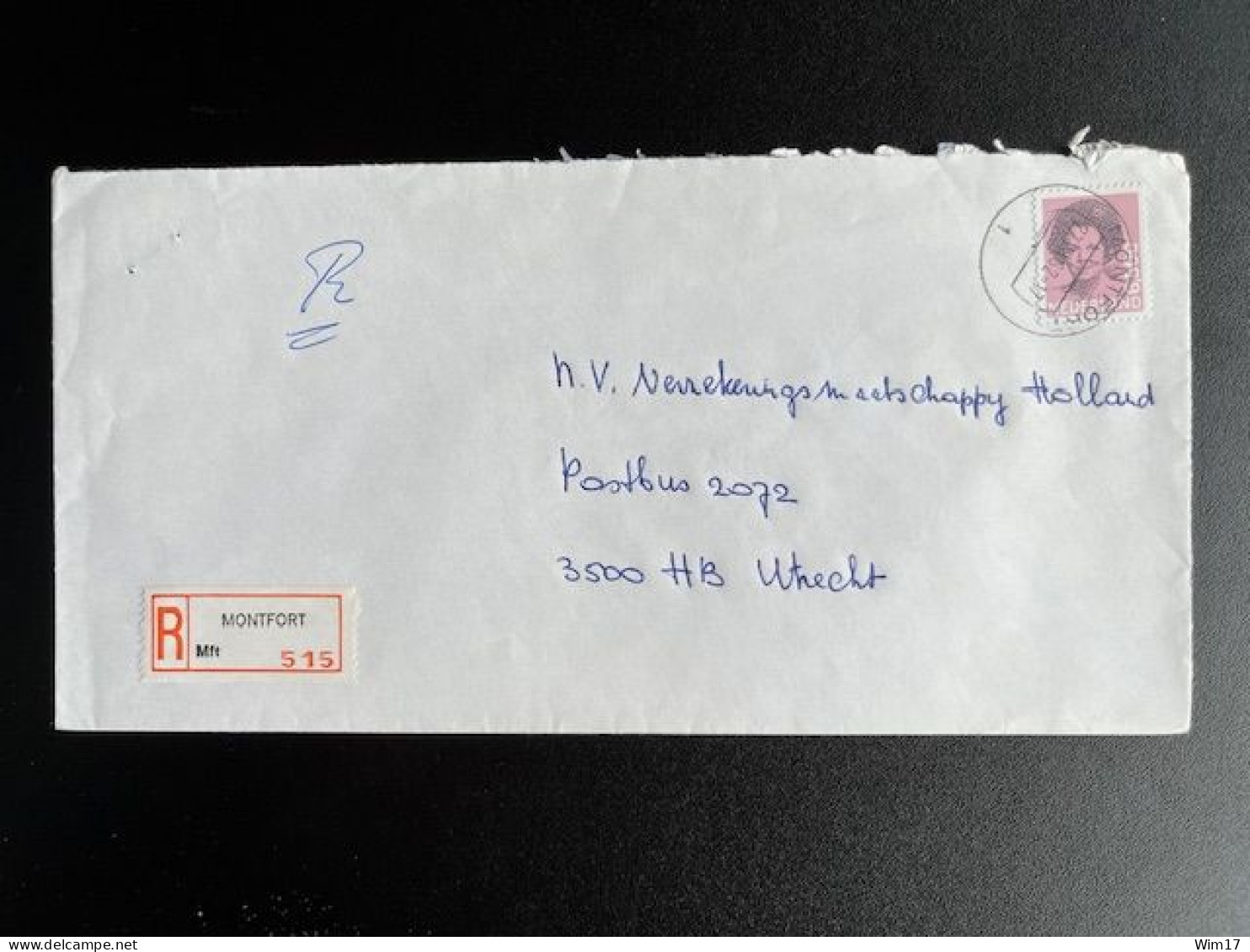 NETHERLANDS 1982 REGISTERED LETTER MONTFORT TO UTRECHT 27-07-1982 NEDERLAND AANGETEKEND - Briefe U. Dokumente