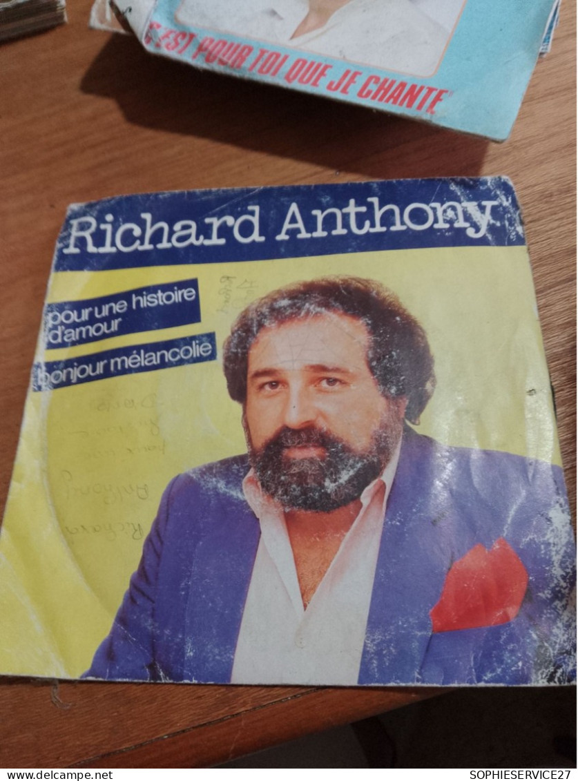 155 // 45 TOURS / RICHARD ANTHONY / POUR UNE HISTOIRE D'AMOUR - Altri - Francese