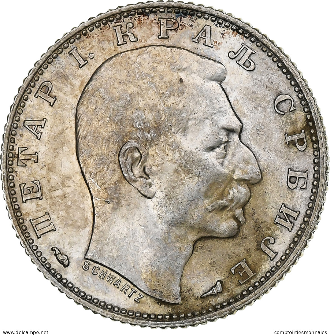 Serbie, Peter I, Dinar, 1915, Paris, Argent, SUP, KM:25.3 - Serbia