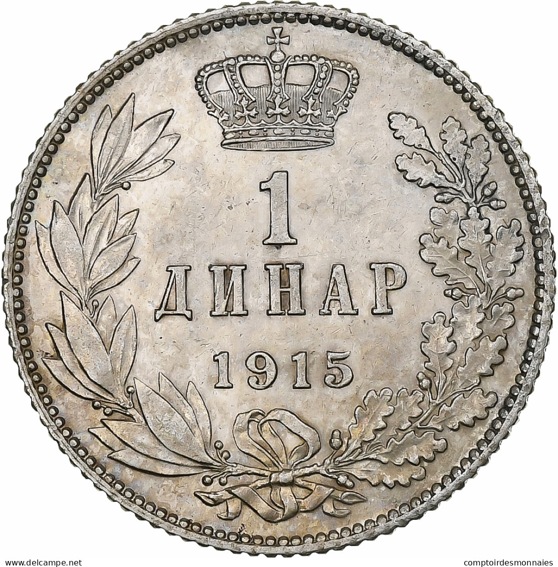 Serbie, Peter I, Dinar, 1915, Paris, Argent, SUP, KM:25.3 - Serbien