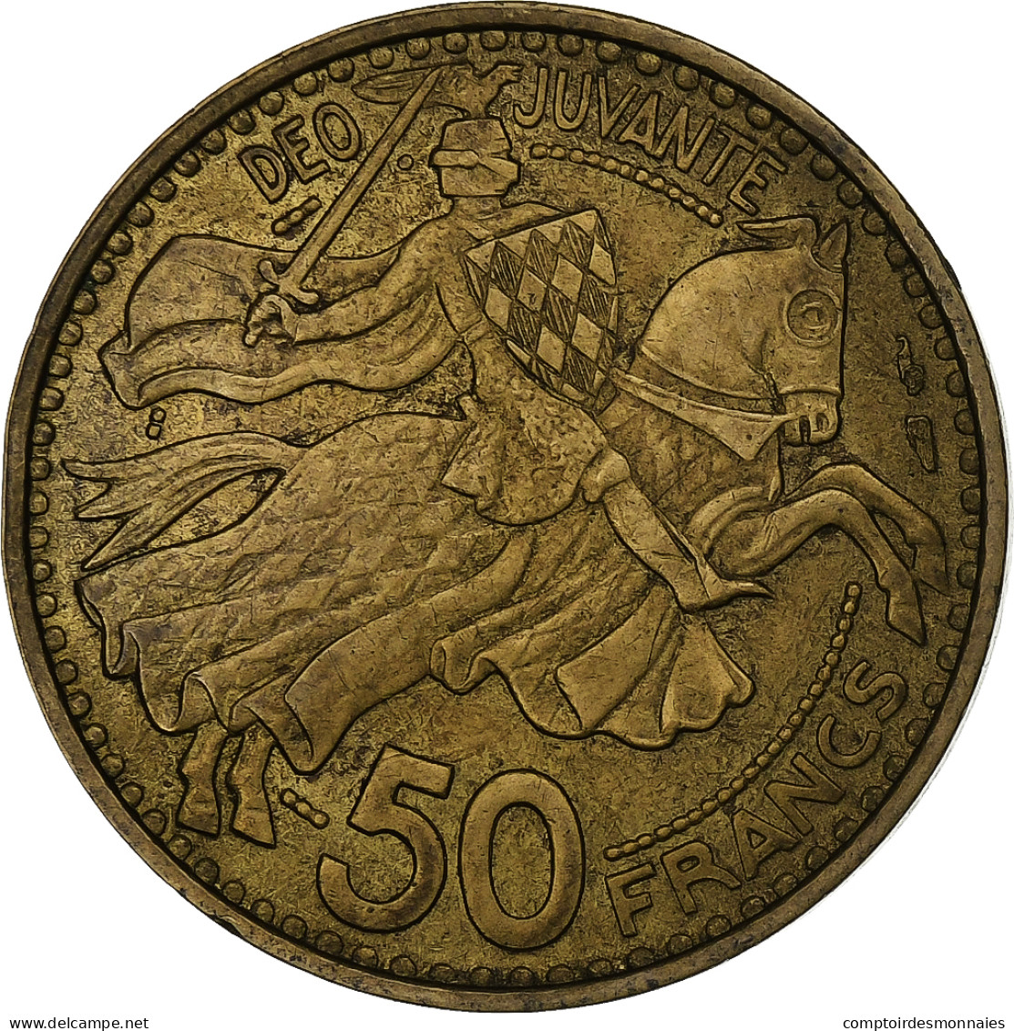 Monaco, Rainier III, 50 Francs, Cinquante, 1950, Bronze-Aluminium, SPL, KM:132 - 1949-1956 Alte Francs